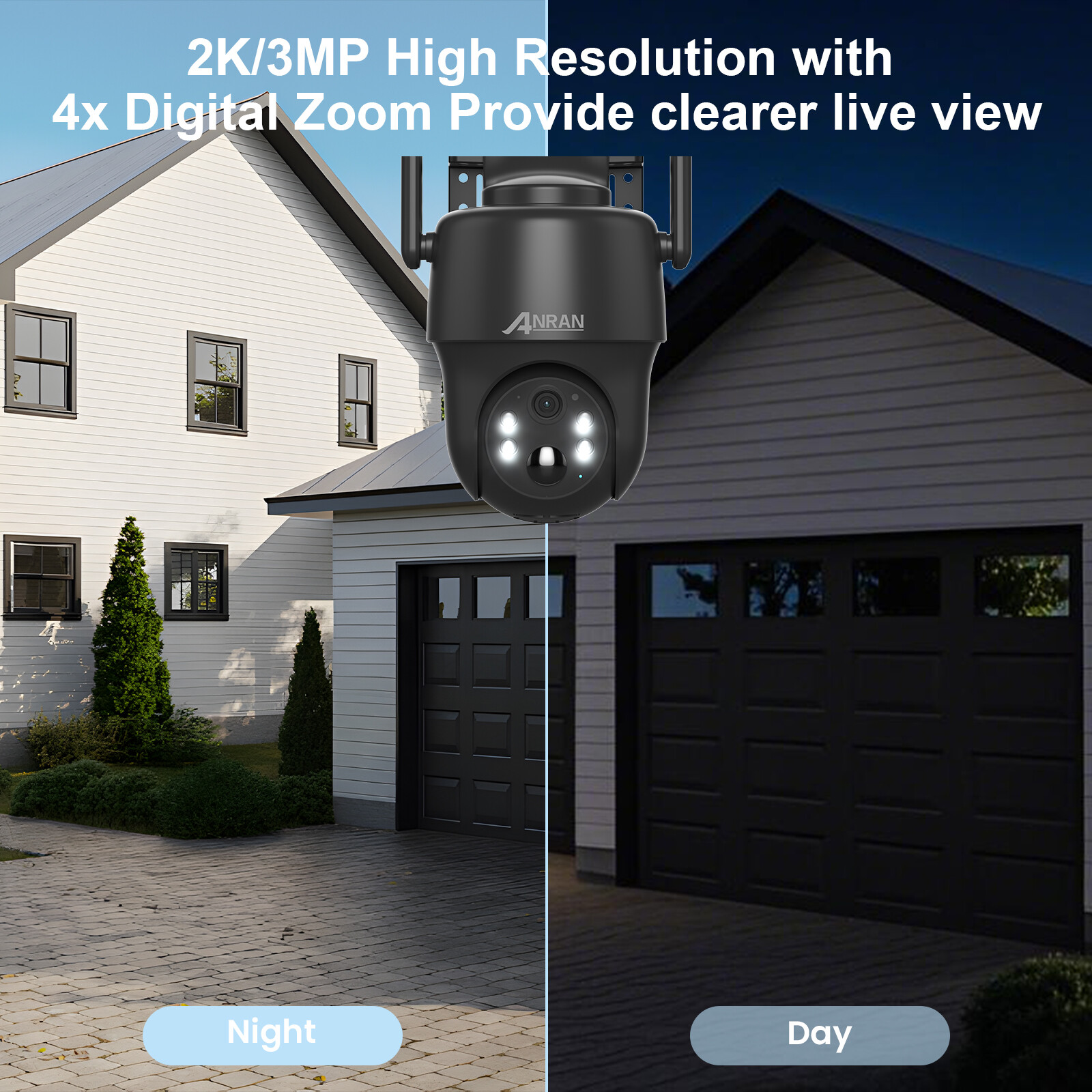 ANRAN 4G LTE Cellular Security Camera Solar Powered Wireless Outdoor w/ SIM Card