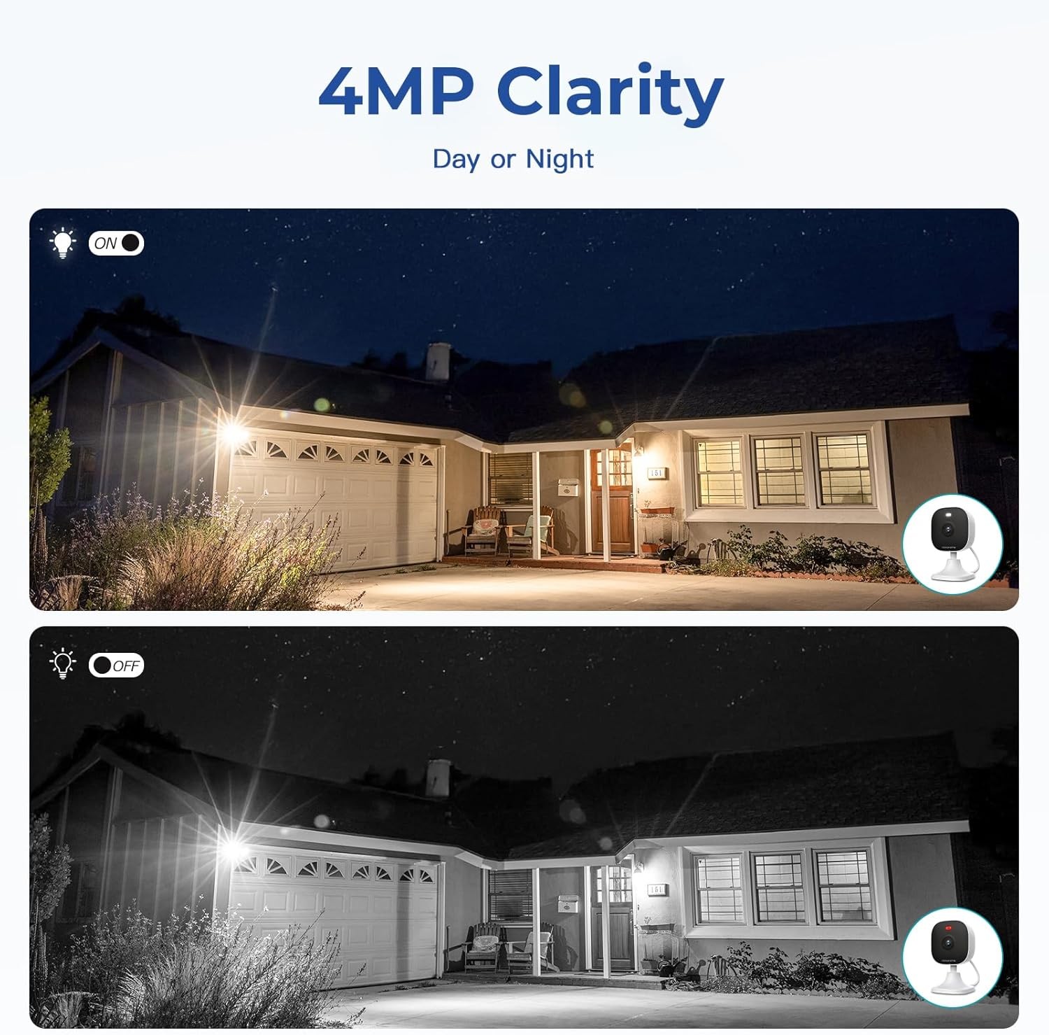 4MP Outdoor Indoor Cameras for Home Security, 2.4g/5g Cameras Plug and Play 2PCS