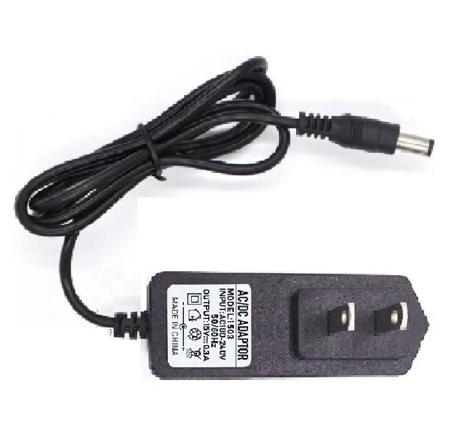 Tested 15V 0.3A AC/DC 110-240V Converter Adapter Wall Charger Power Supply Mains