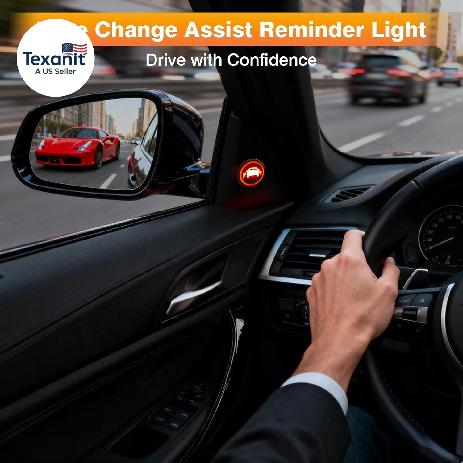 Car Blind Spot Radar Detection System Warning Light, a Pair of 5V Vehicle Blind