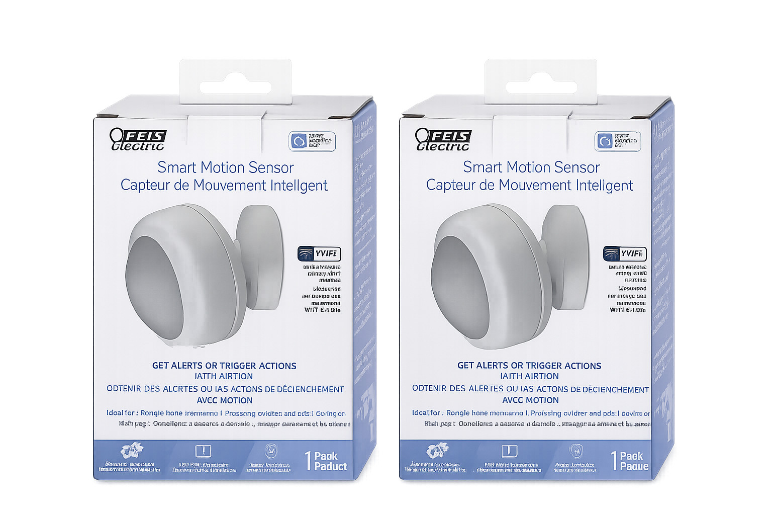 2Pack Feit Electric Smart WiFi Motion Sensor Home Security PIR Battery Alarm Lot