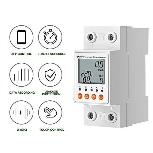 eMylo Medidor de energía inteligente monofásico 63A 80-400V – Disyuntor y