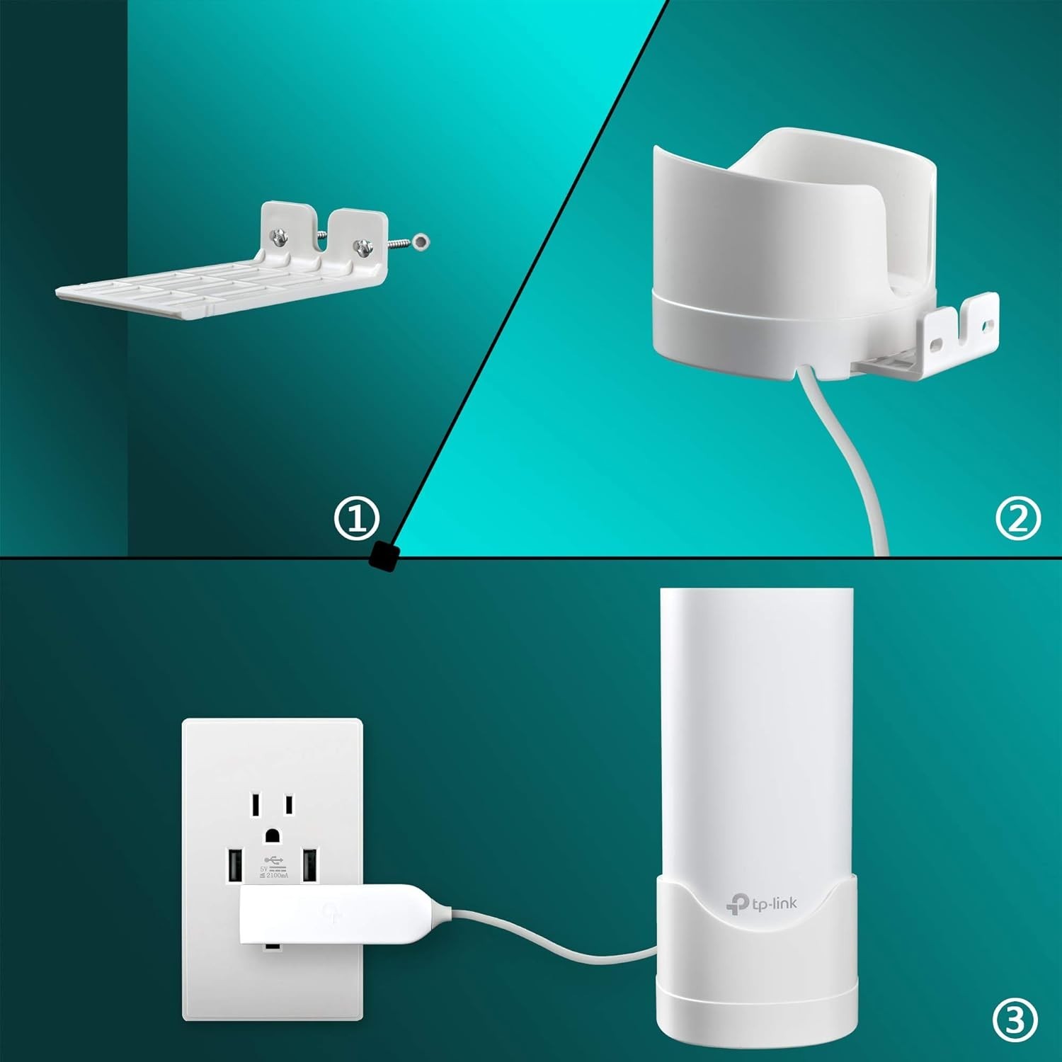 Versatile Wall Mount for Deco S4, S7, M4, P9, W2400 – Cord Management Included