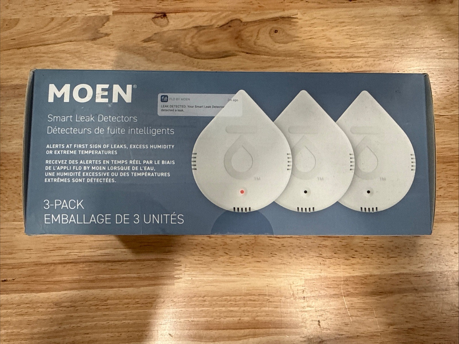Water Leak Detector Smart Flo Sensor Alarm 3 Pack White Moen 920-005 Home