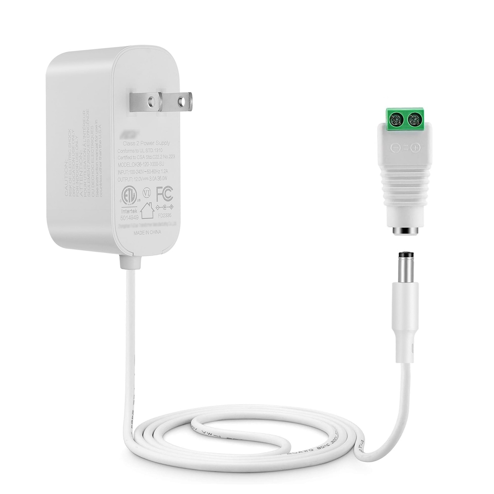 36W 12V 3A Power Supply Adapter 6 FT Cord DC Cable 110240V AC 5.5mmx2.1mm