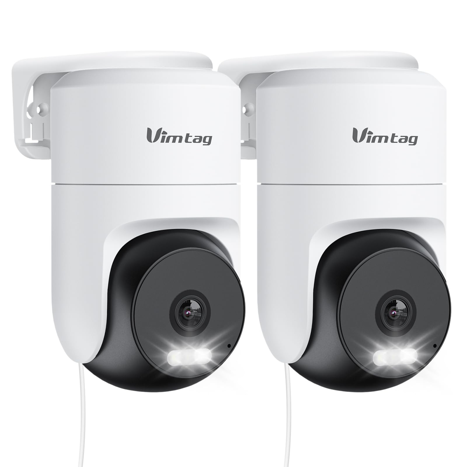 VIMTAG Cameras for Home Security, 2.5K 4MP Black&White 2Pack