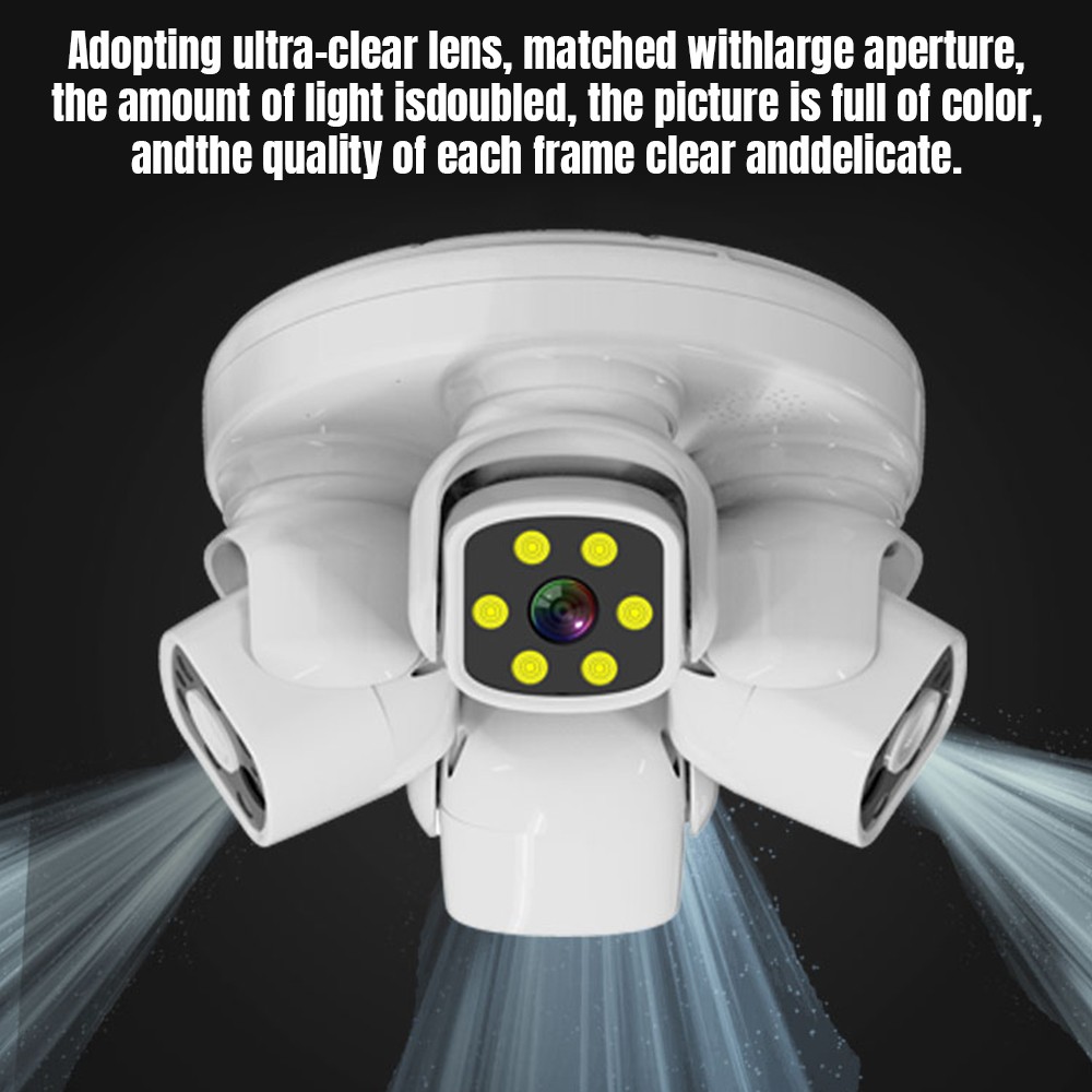 Four Lens HD WiFi Security IP Camera Outdoor PTZ Video Cam Night Vision 10X Zoom