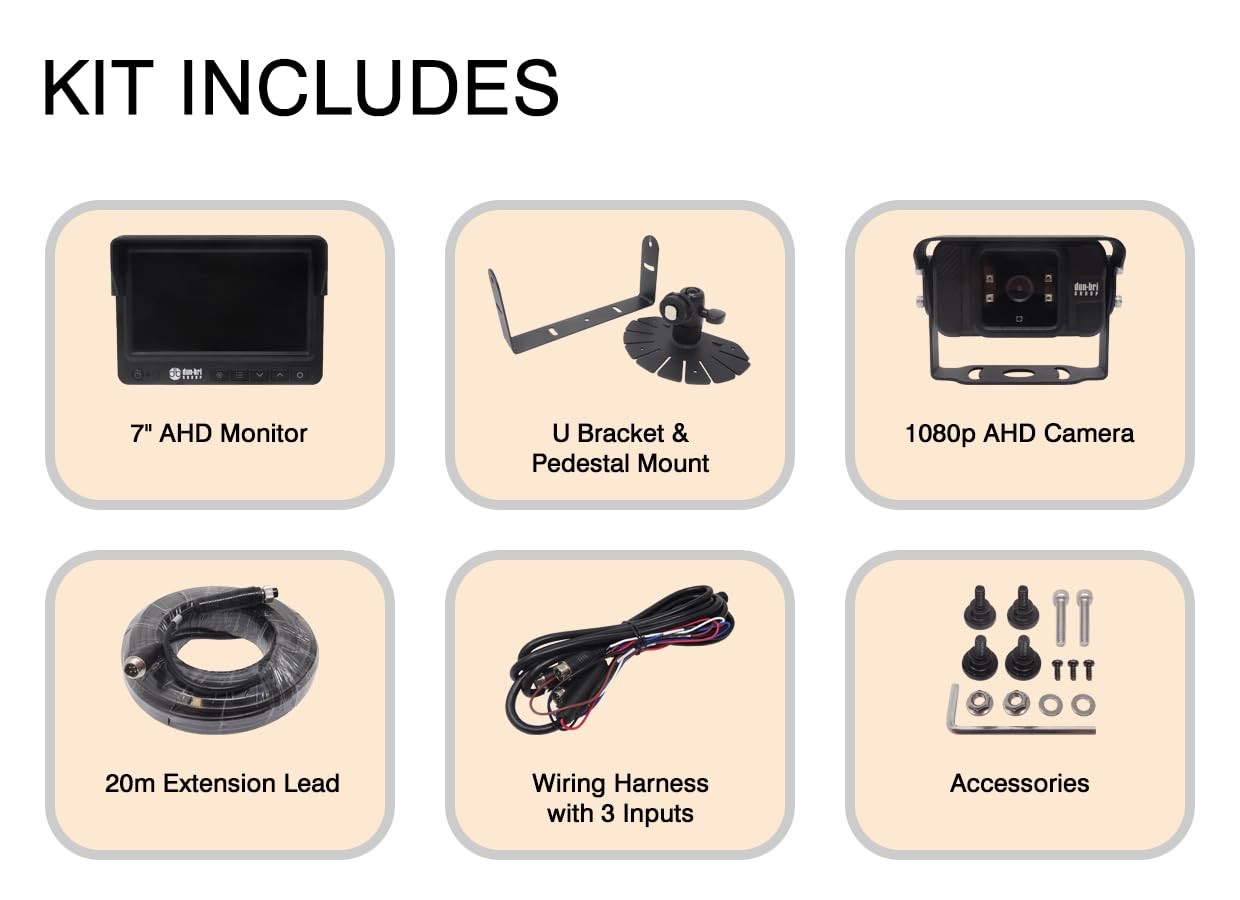 7″ 1080P Professional Backup Camera System for Commercial Trucks, RVs, Heavy…