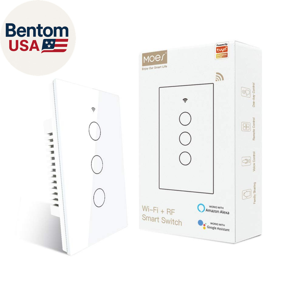 2.4Ghz Wifi Wall Touch Smart Switch Neutral Wire Required, 3 Way Multi-Control,