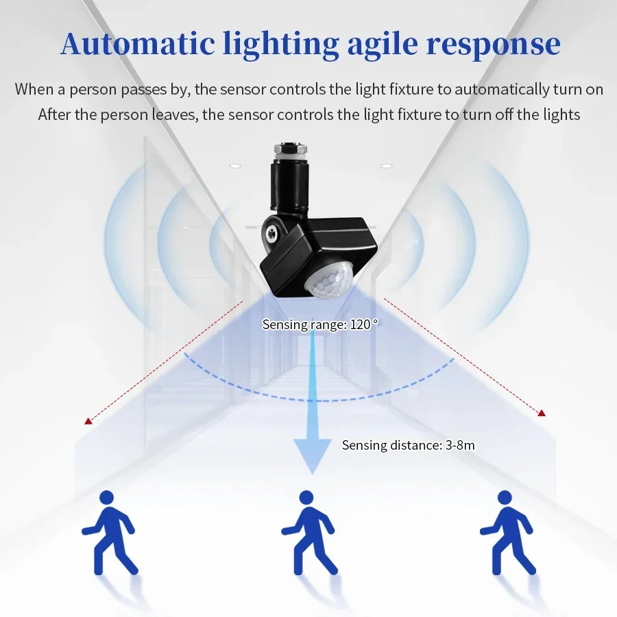 LED Motion Sensor 220V 110V Automatic PIR Infrared Detector 180 Degree Rotating
