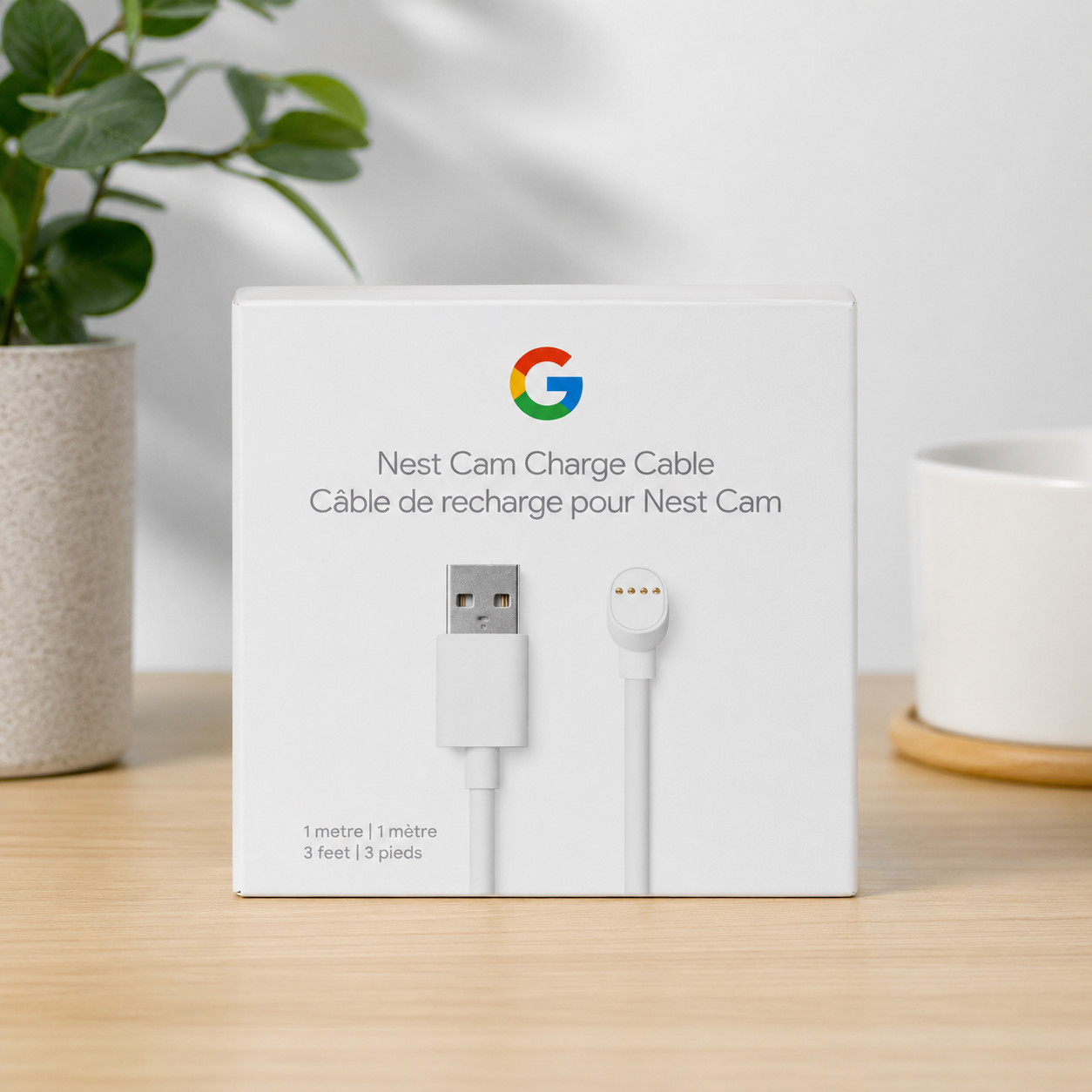 Google Nest Cam Charge Cable, 1 Meter – Snow GA02279-US