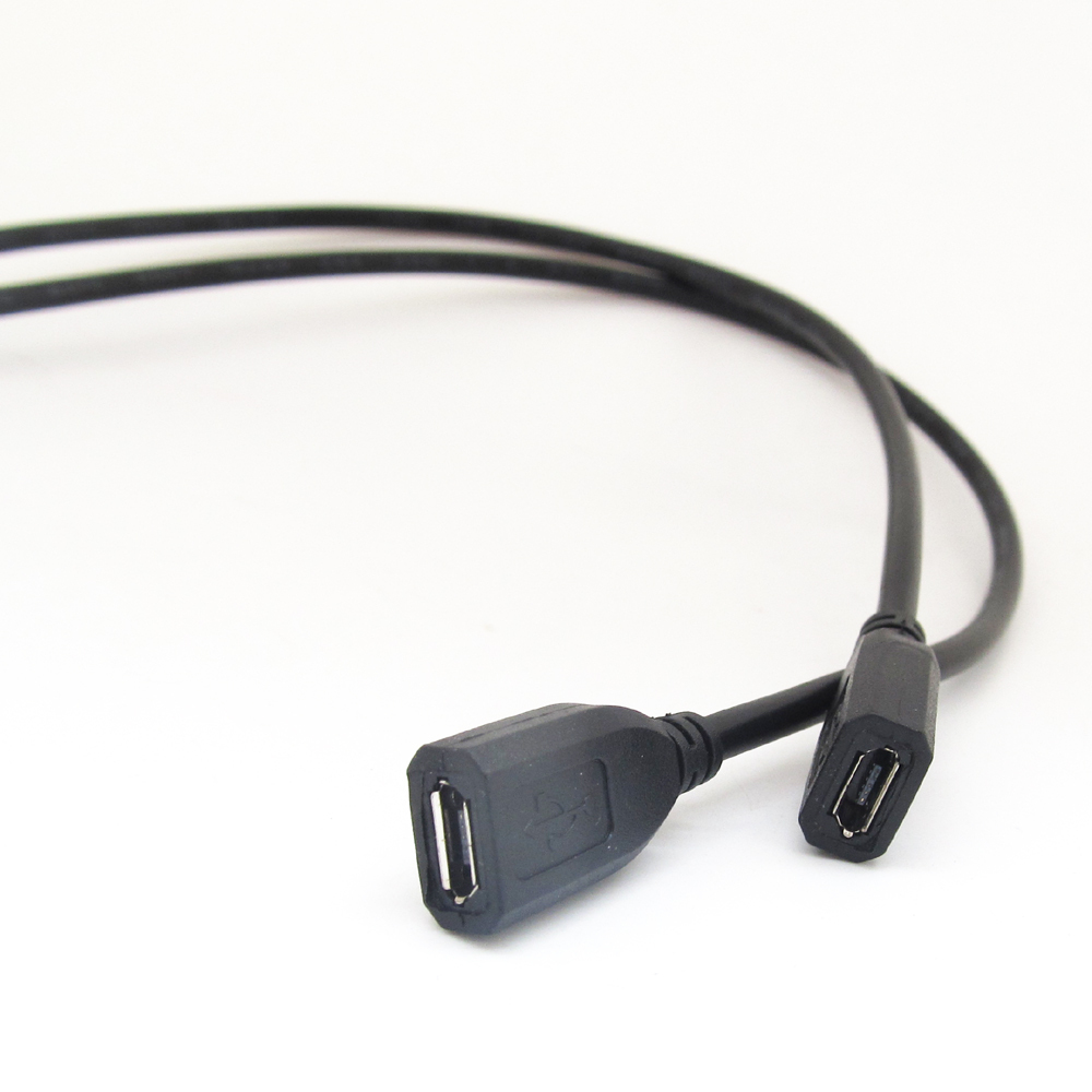 50pcs 1FT/0.3M Micro 5pin USB Female Jack 2 wires Power Pigtail Cable DIY Black
