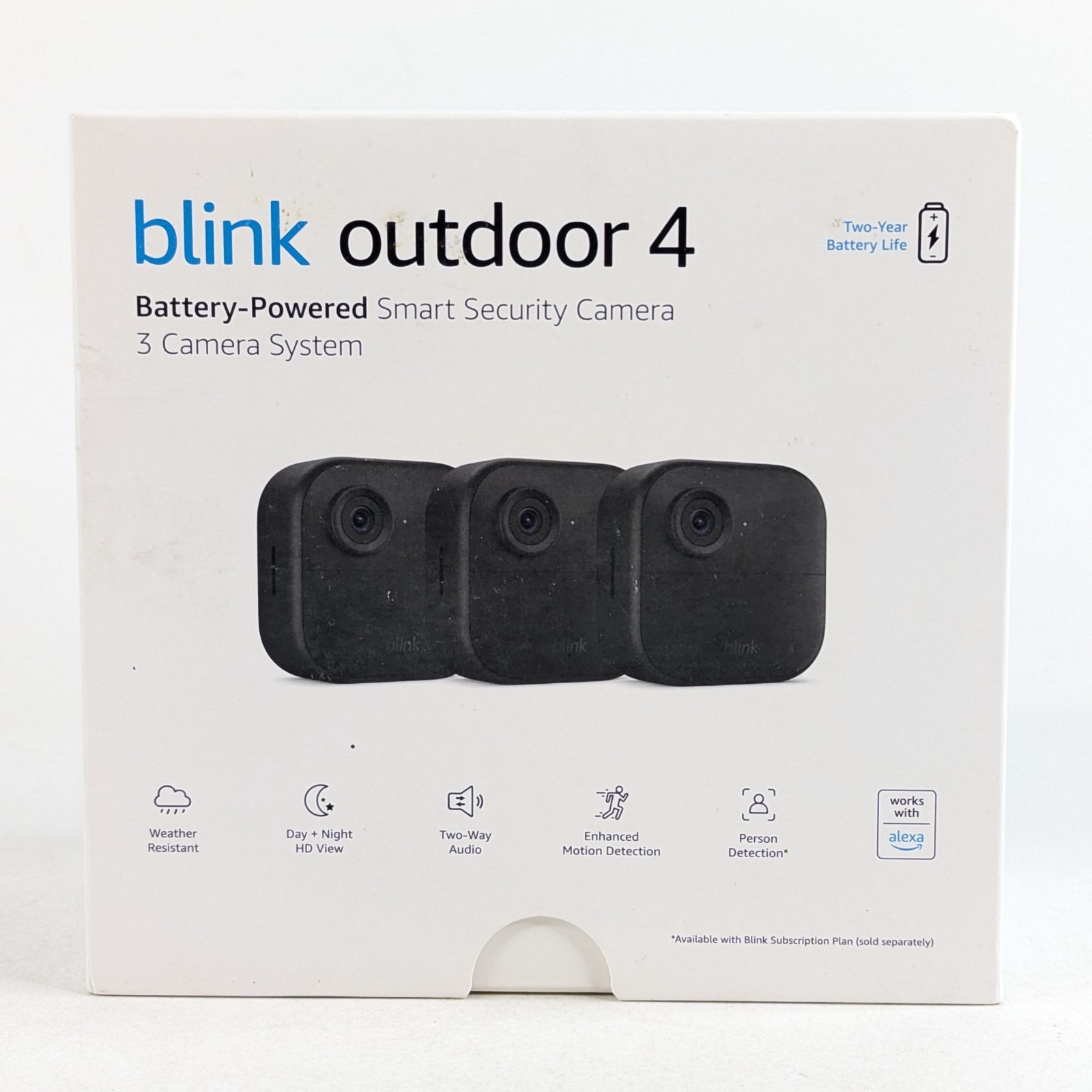 Blink Outdoor 4 3-Camera Wireless Battery Powered Security System, 1080p HD NEW