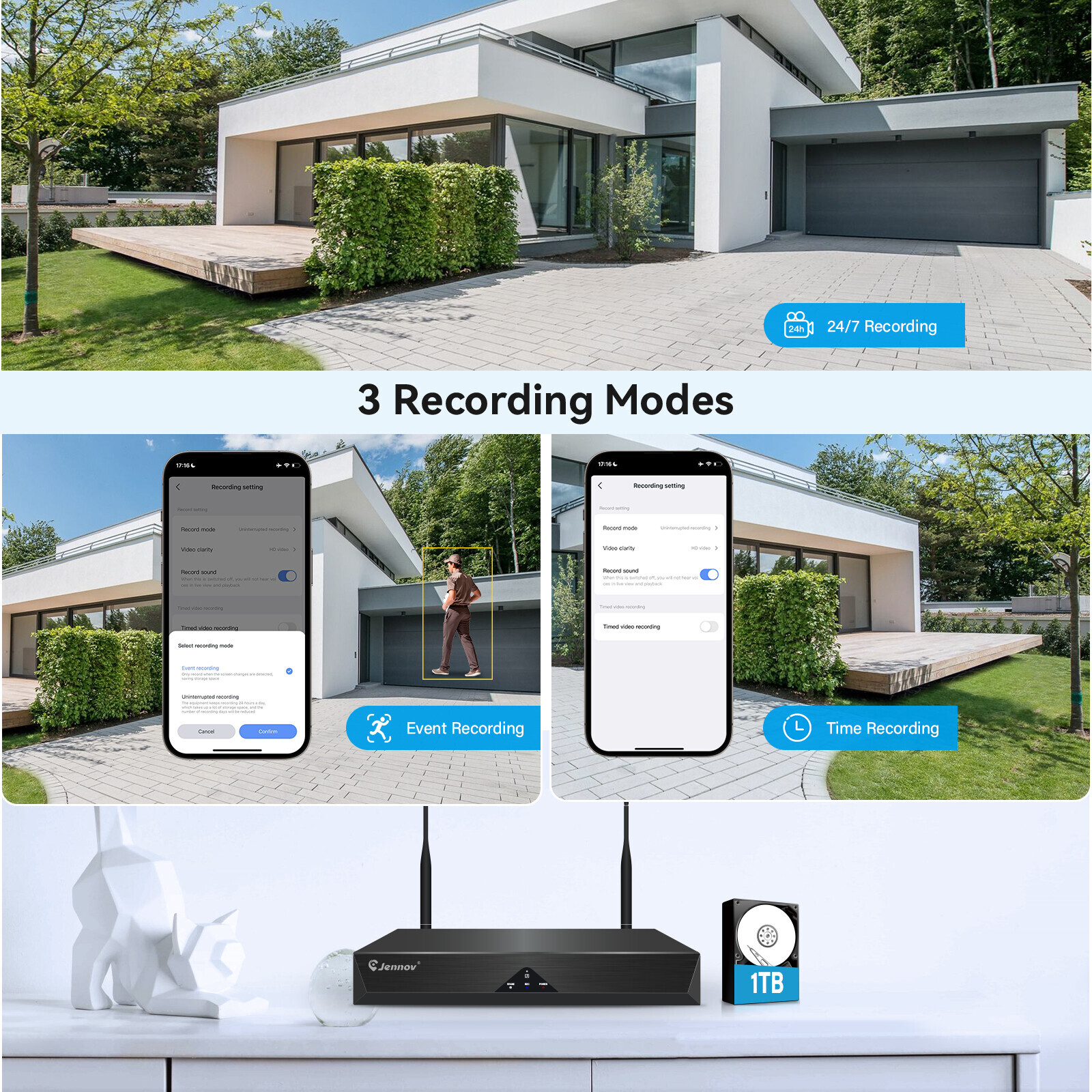 WiFi CCTV Camera Security 5MP System PTZ Outdoor Wireless Home 10CH NVR Audio