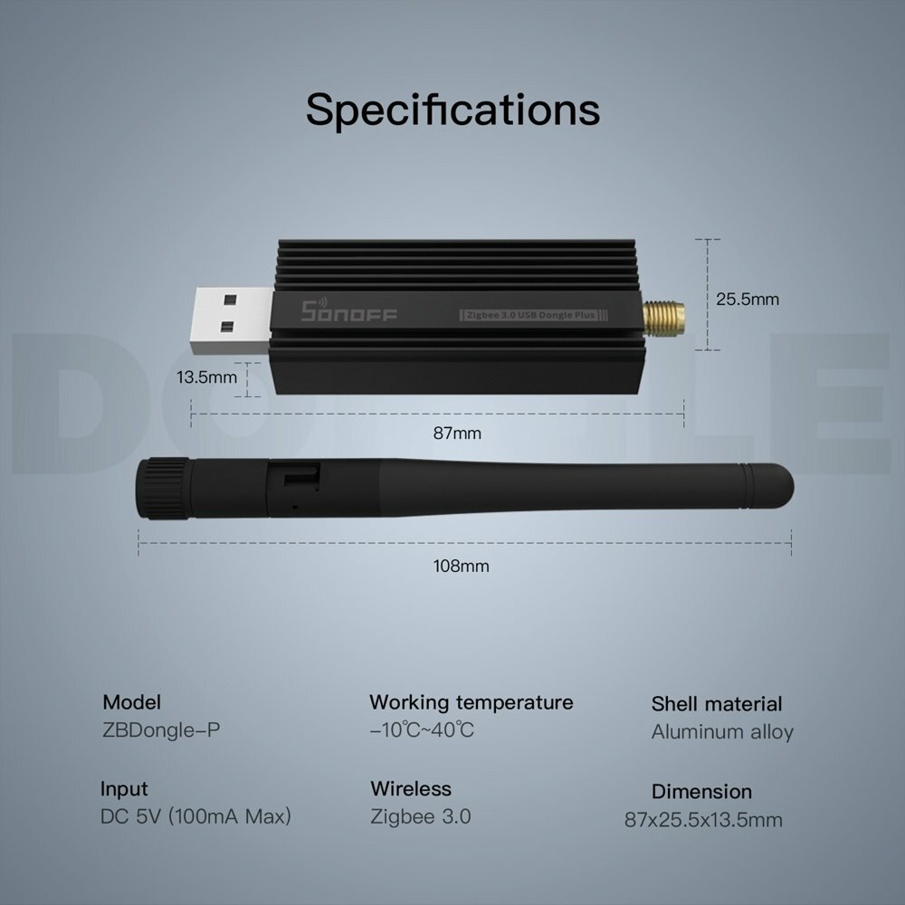 SONOFF Zigbee 3.0 USB Dongle Plus Gateway 3.x.0 TI CC2652P + CP2102N Coordinator