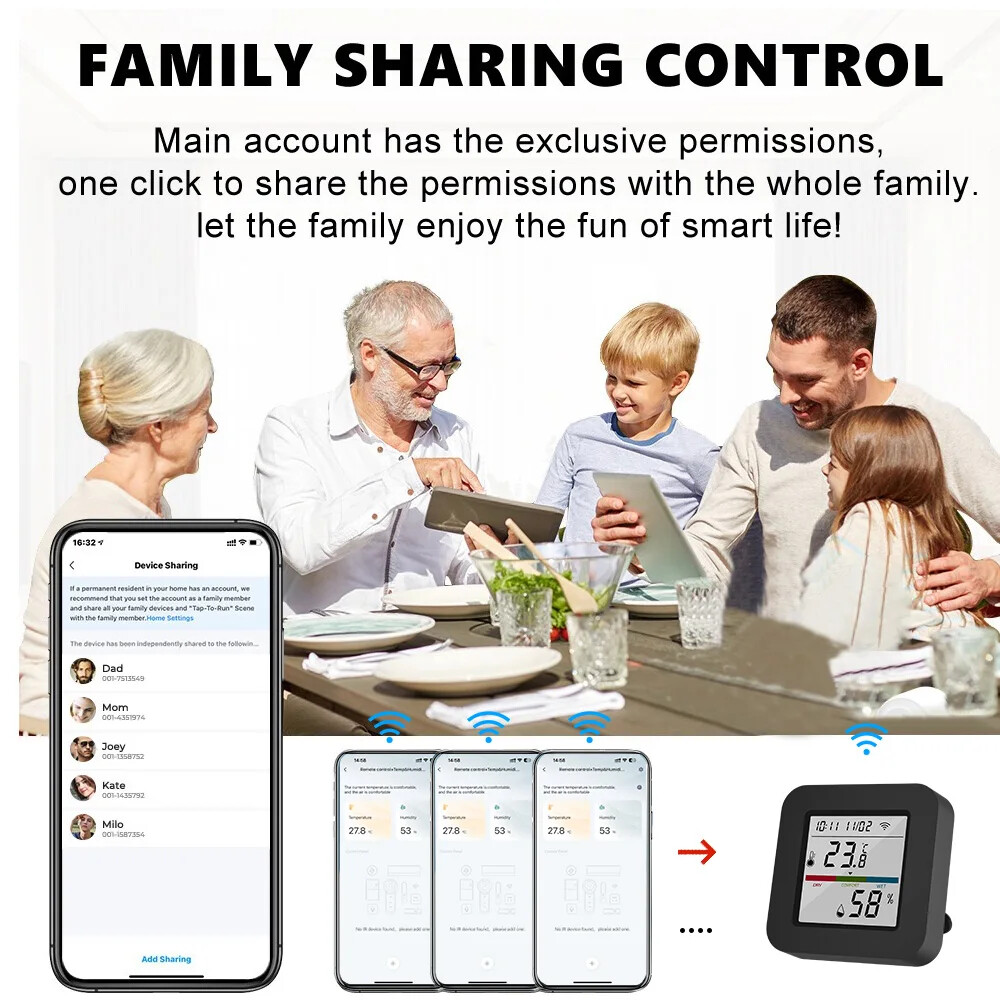 WiFi IR Universal Remote Control Temperature and Humidity Sensor Smart Life App