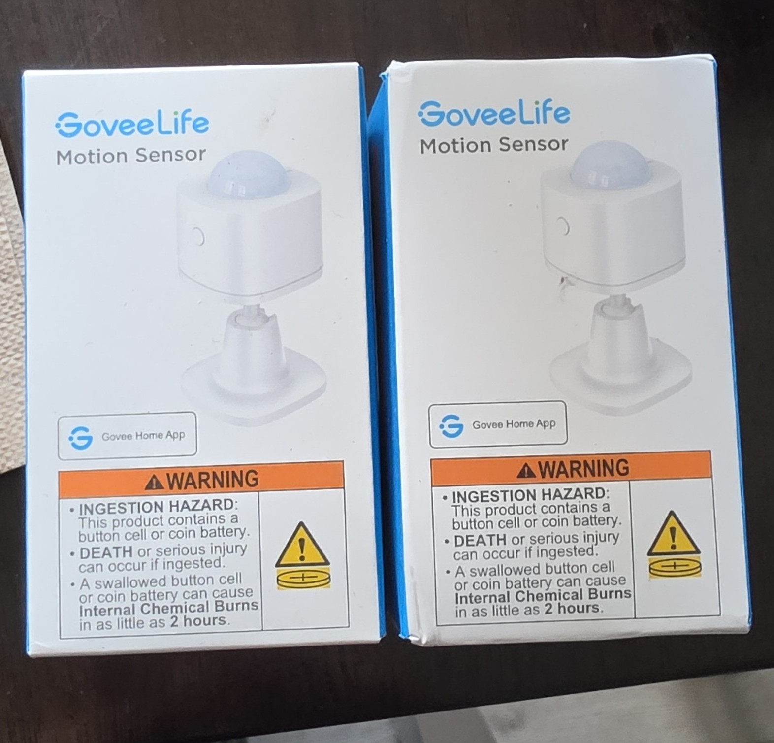 GoveeLife Motion Sensor 2-Pack Indoor Wireless Battery Wall Mount White App