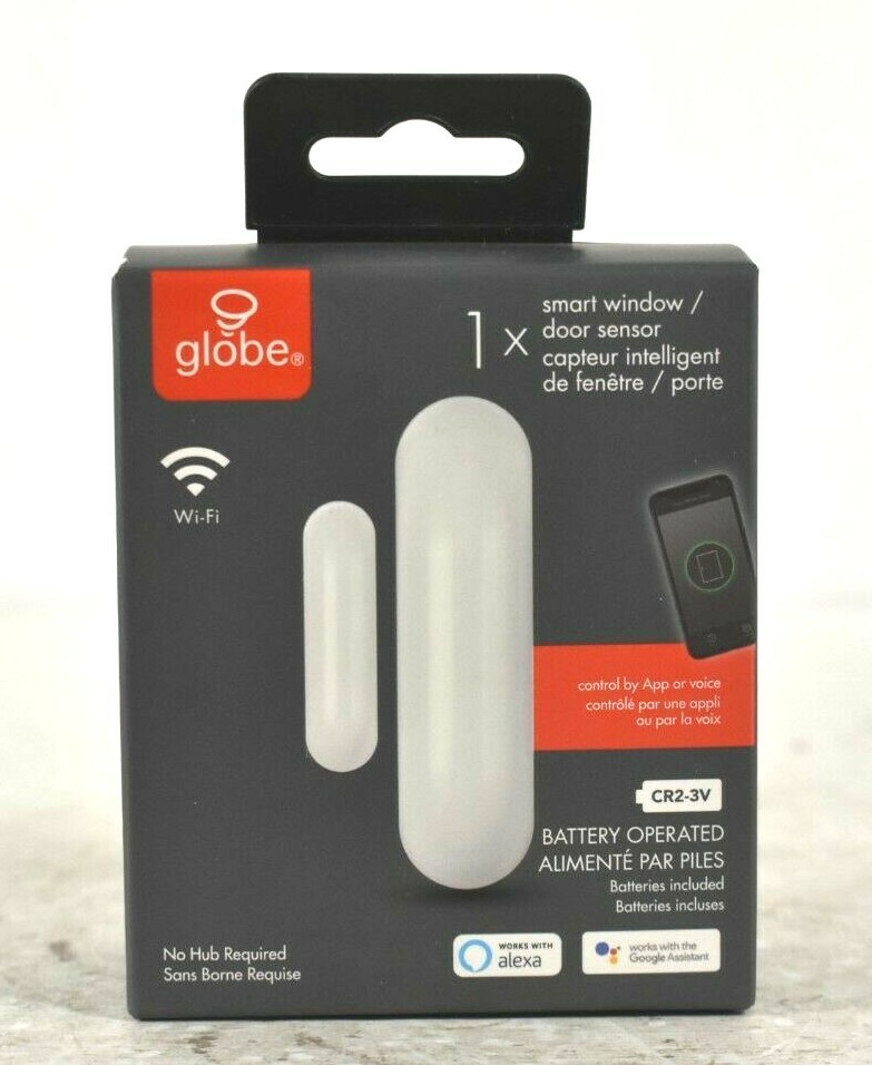 Globe Electric 50274 White Plastic Wi-Fi CR2-3V Smart Door and Window Sensor