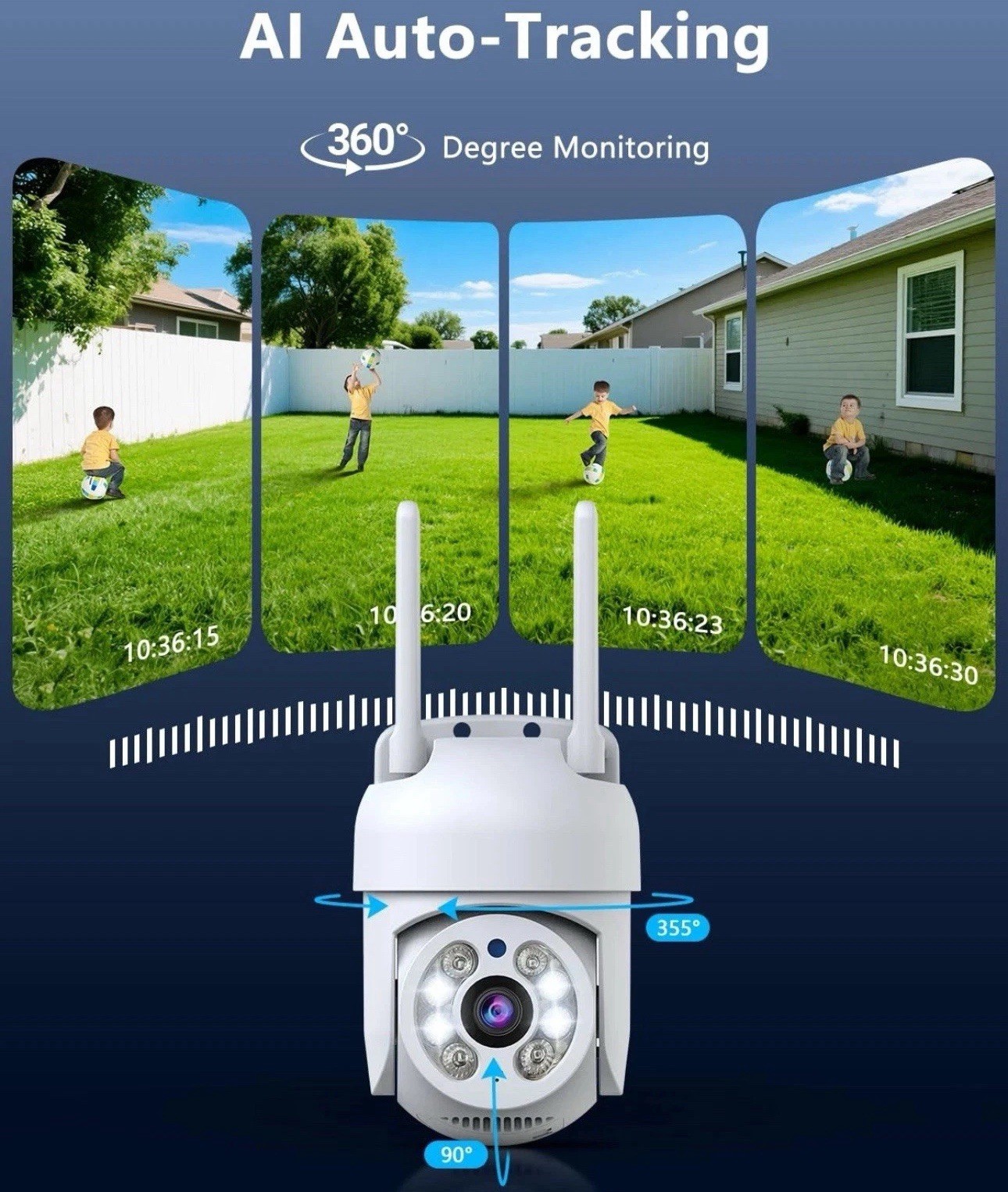 PT Outdoor Wireless Security Camera Wi-Fi Camera for Home Video Surveillance
