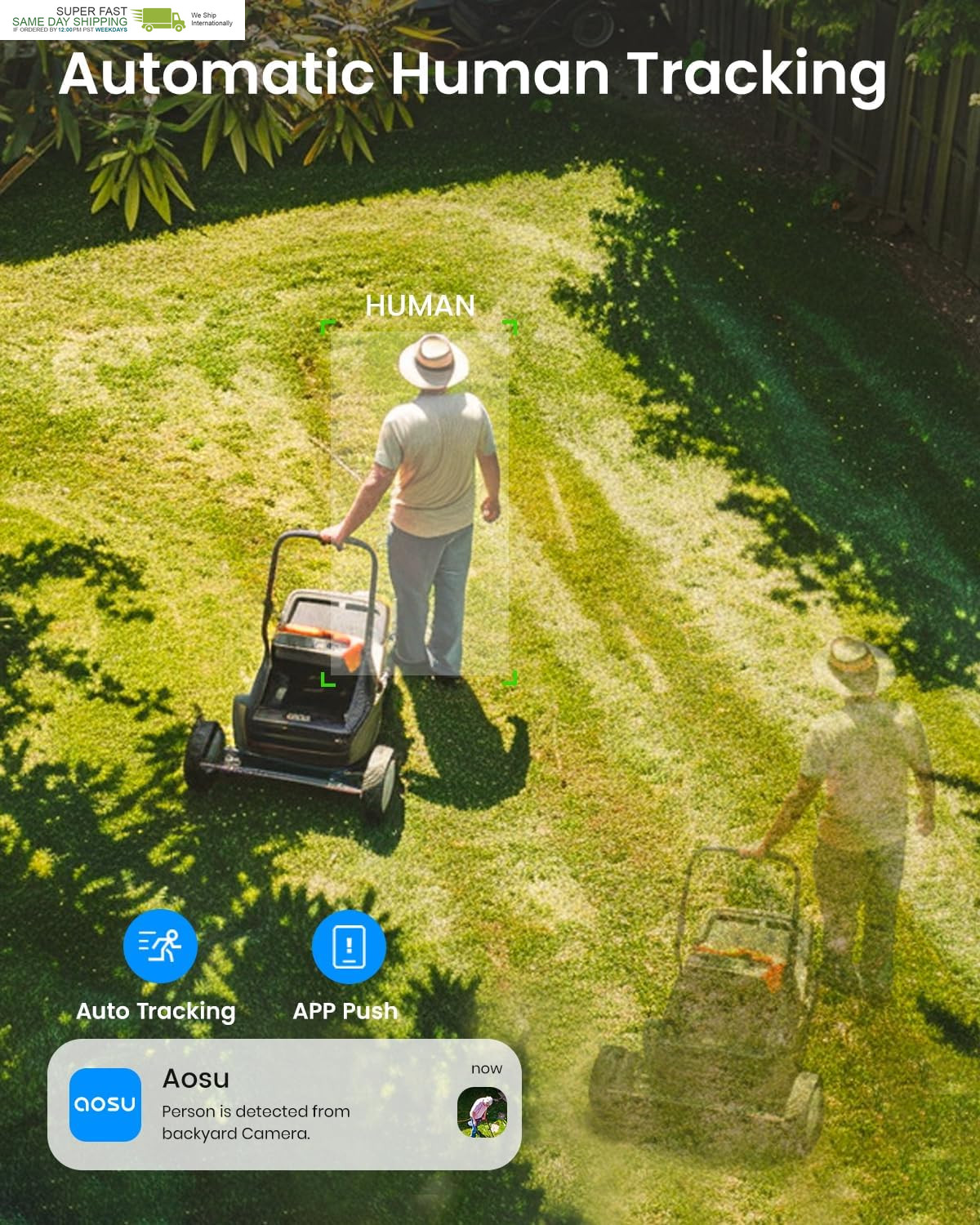 Aosu Solar Camera Security Outdoor – Security Cameras Wireless Outdoor with 360°