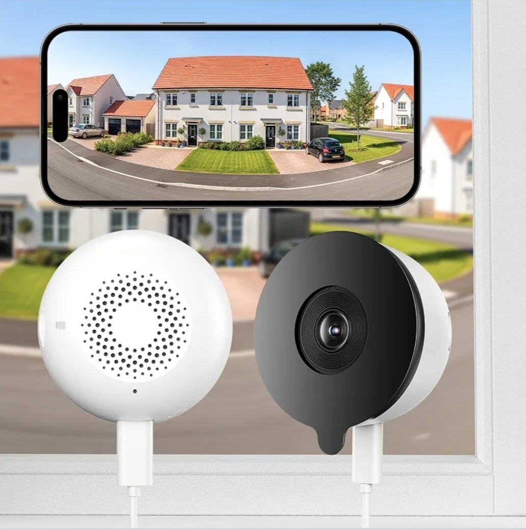 3MP 2K WiFi Window Camera 2 Pack with Color Night Vision.