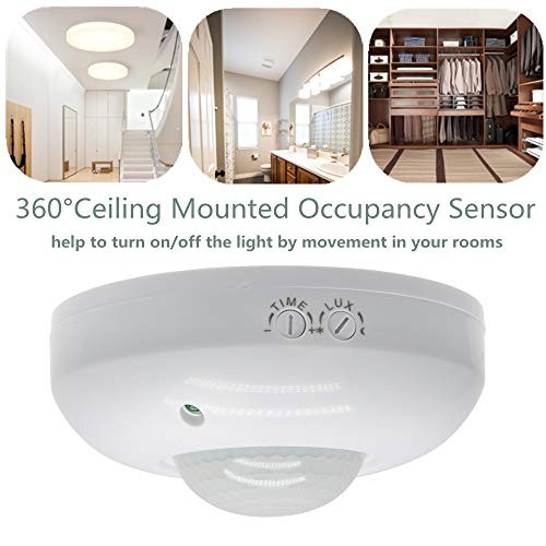 360 Degree Ceiling Mount Occupancy Sensor, 110-240V PIR Motion Sensor Switch,