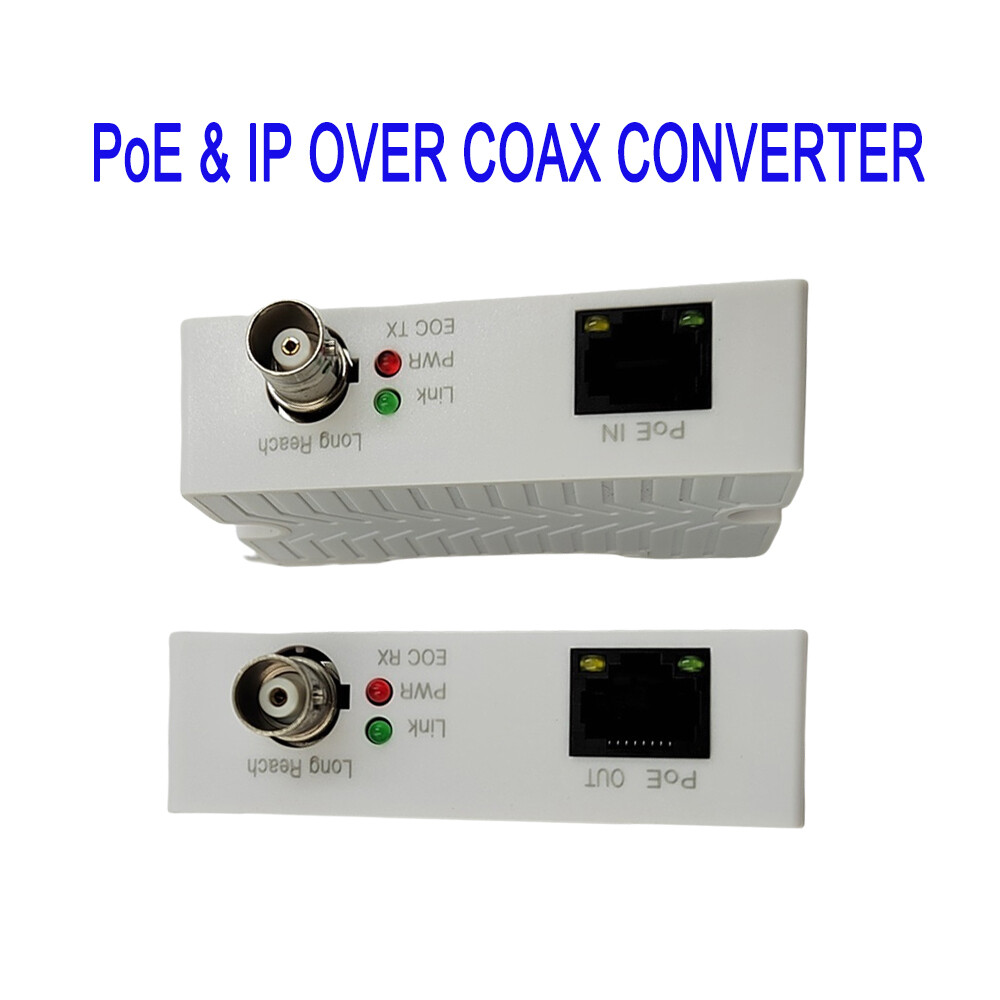 1pair POE Over Coax EOC Converter IP Coax Max 3000ft Over Regular RG59 Coaxial