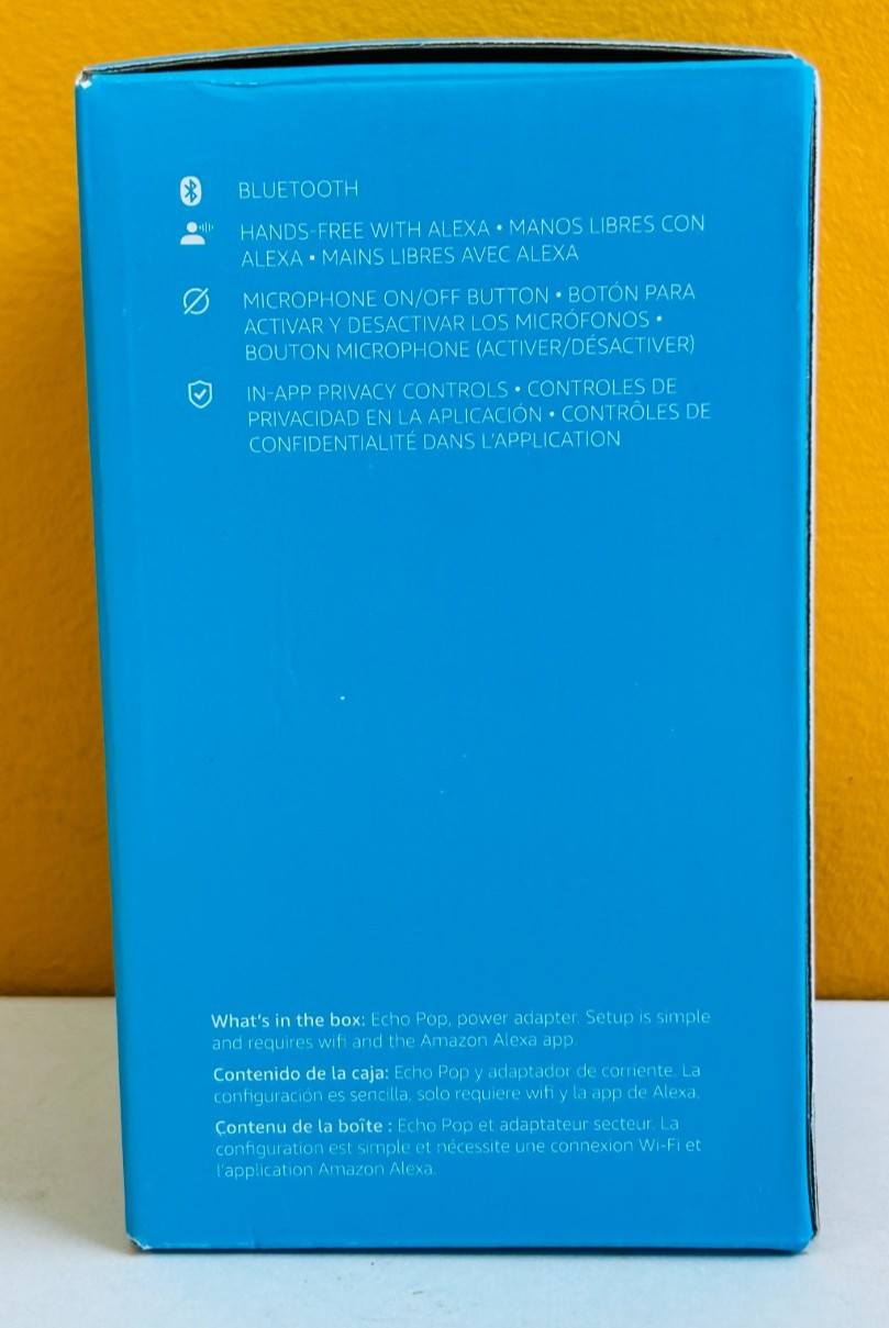 Amazon Alexa Echo Pop (C2H4R9) Blue, 2.4 & 5 GHz, EERO, Wireless Speaker. New!