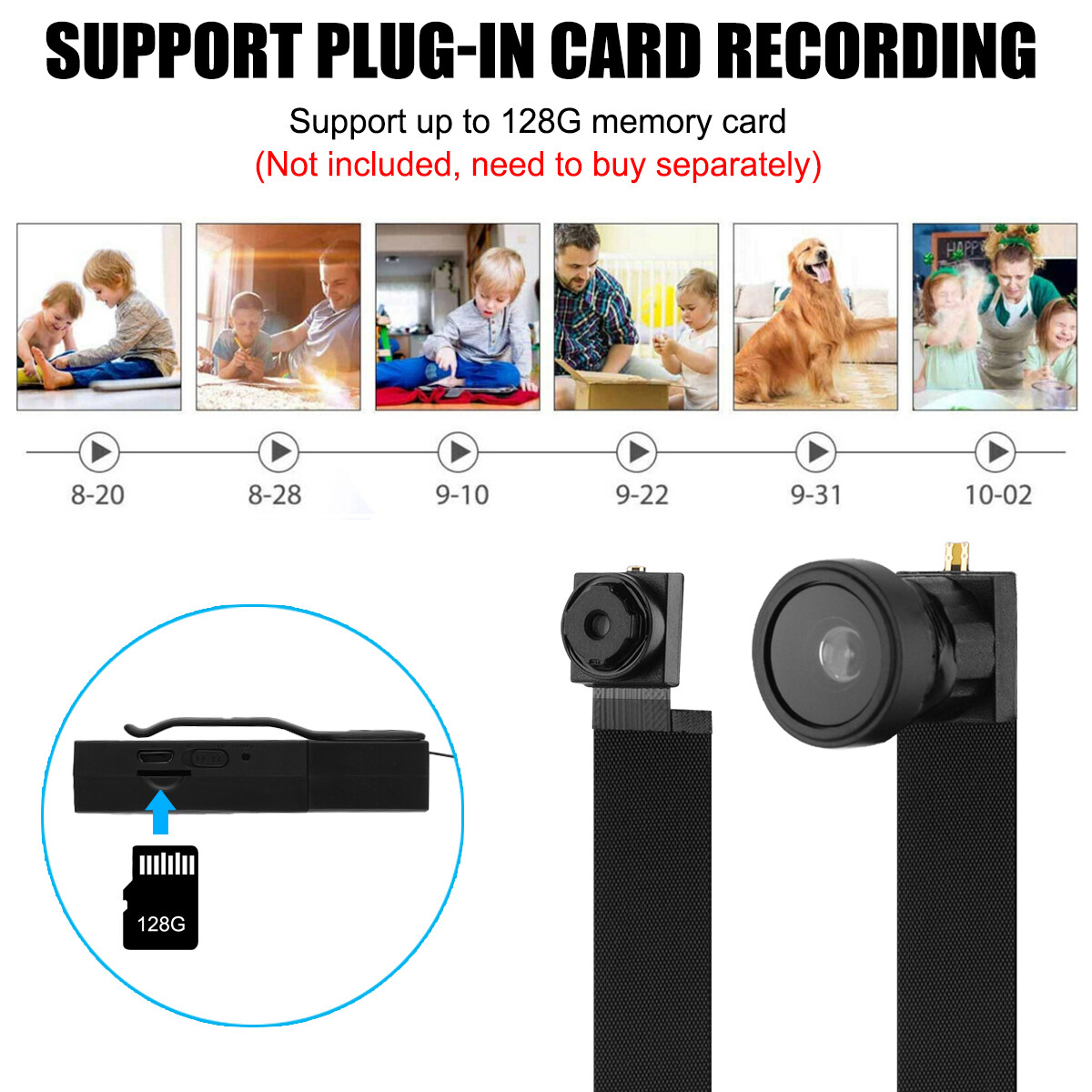 4K Mini Security Camera with Motion Alert WiFi APP Control DIY Adhesive Mount