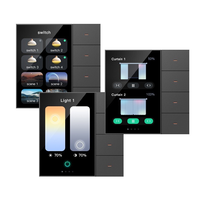 Customizable Smart Wall Switch with Responsive Touch Screen for Home Use