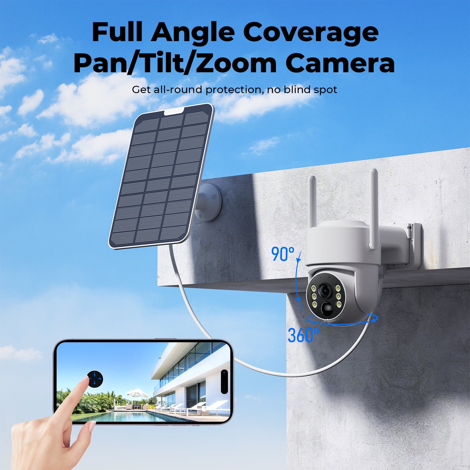 CAMCAMP Wireless Color Security Camera System Solar Battery Powered 2-Way Audio