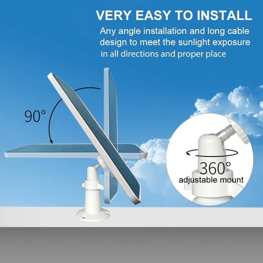 Solar Panel for Simplisafe Outdoor Security Camera and Series 2, Waterproof Sola