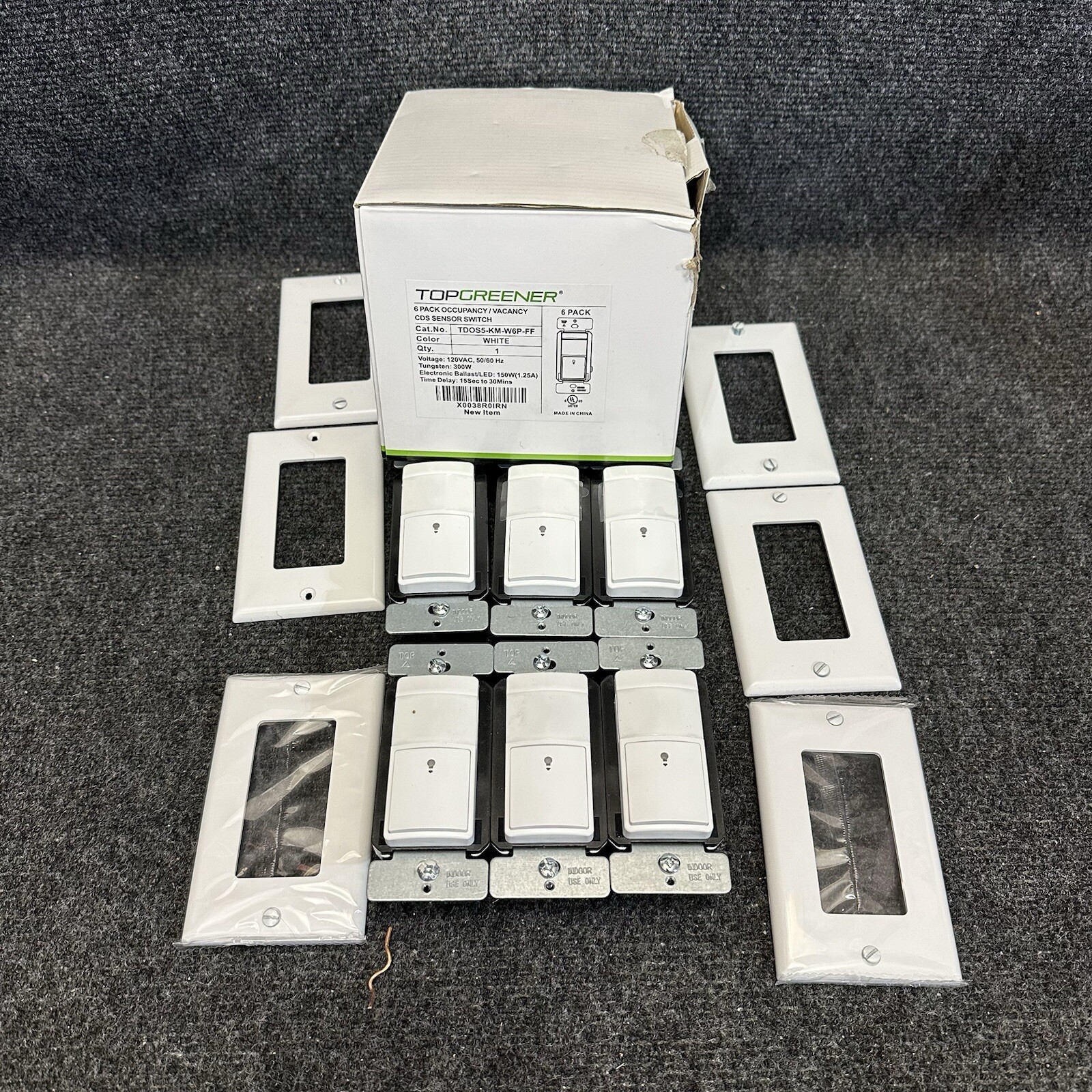 TOPGREENER 6 pack TDOS5-KM-W6P-FF Occupancy / Vacancy Motion Sensor Light Switch