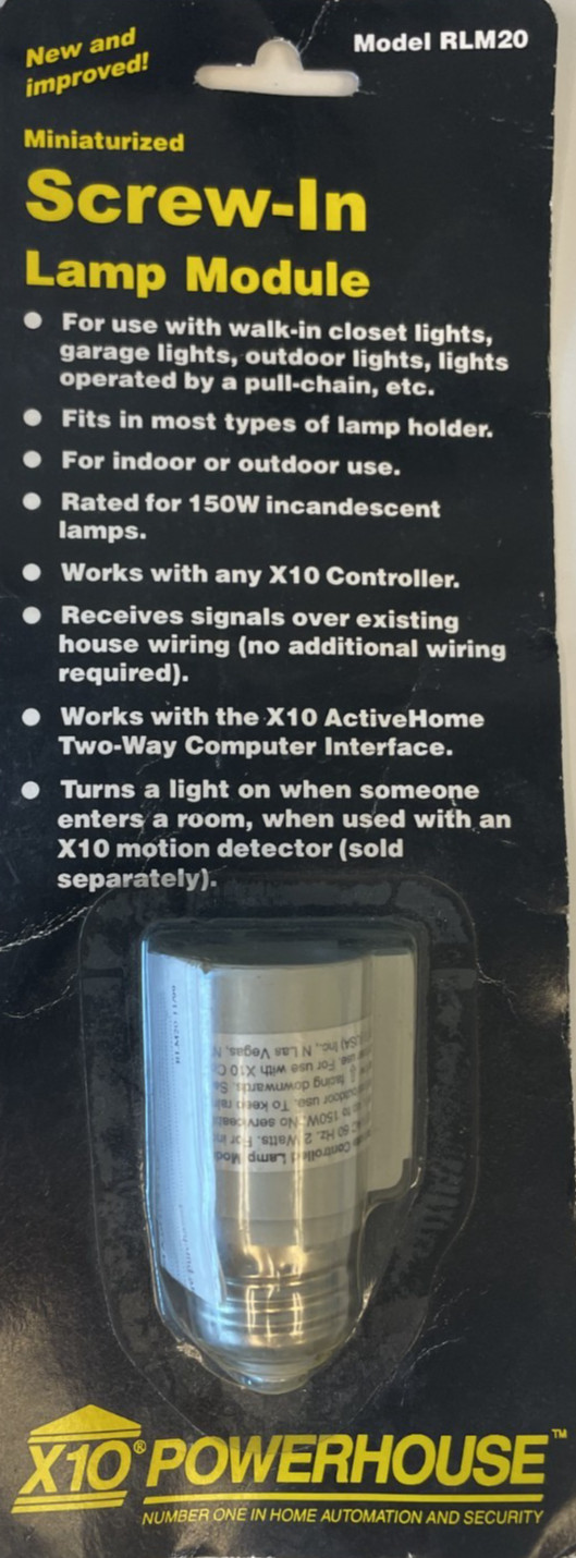 X10 POWERHOUSE Miniaturized Screw-In Lamp Module Model RLM20