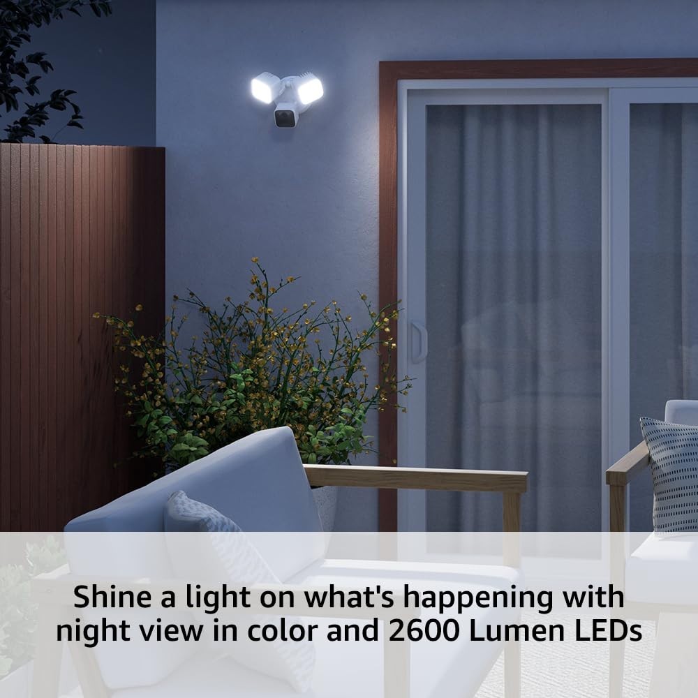 Blink Wired Floodlight Camera – Smart security camera, 2600 lumens, HD WHITE