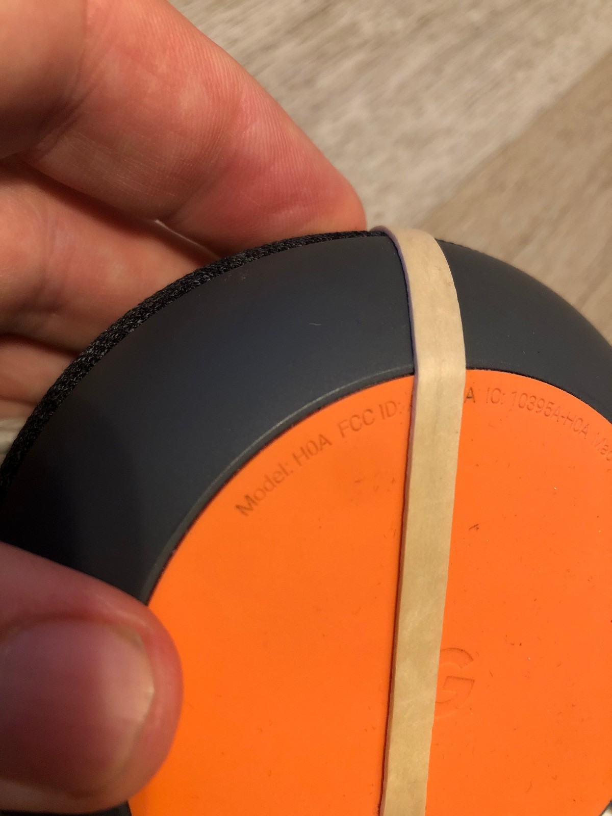 Google Home Mini 1st Gen Model H0A Black & Orange, w/ Power Cord