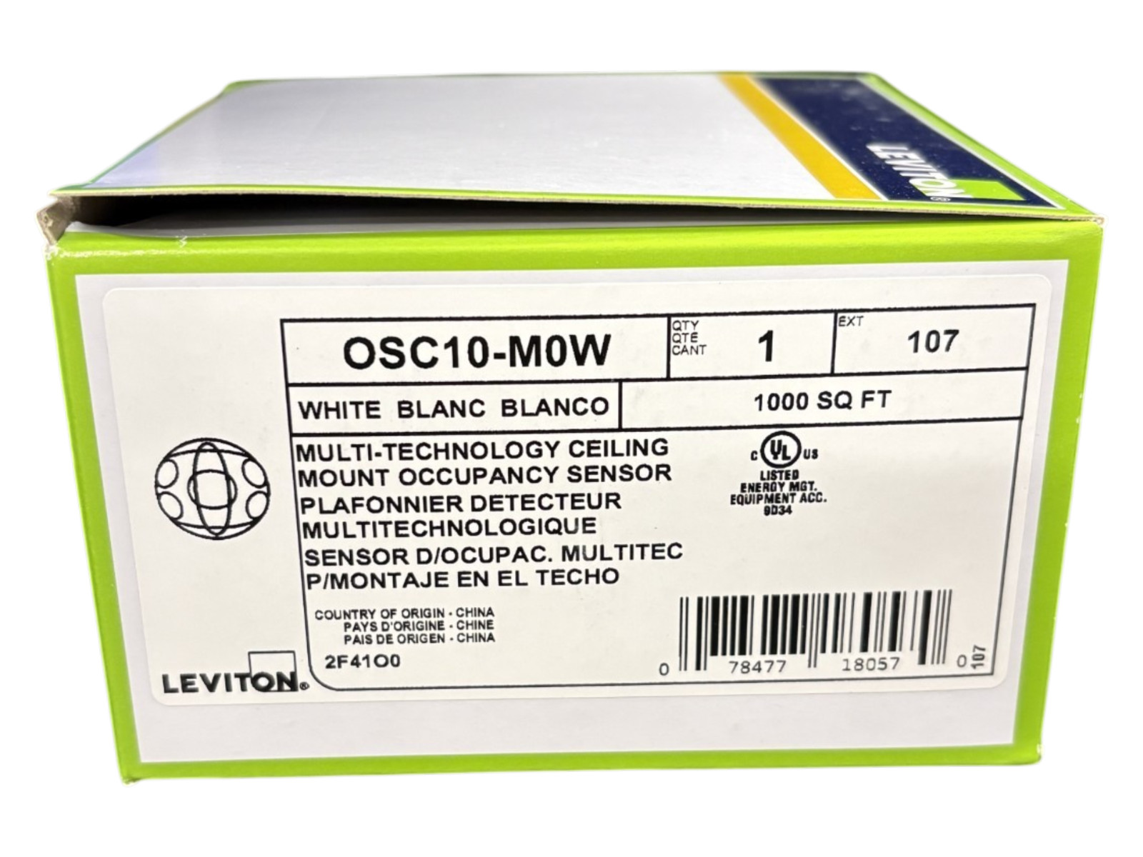 LEVITON OSC10-M0W, DECORA, CEILING MOUNT OCCUPANCY SENSOR, WHITE