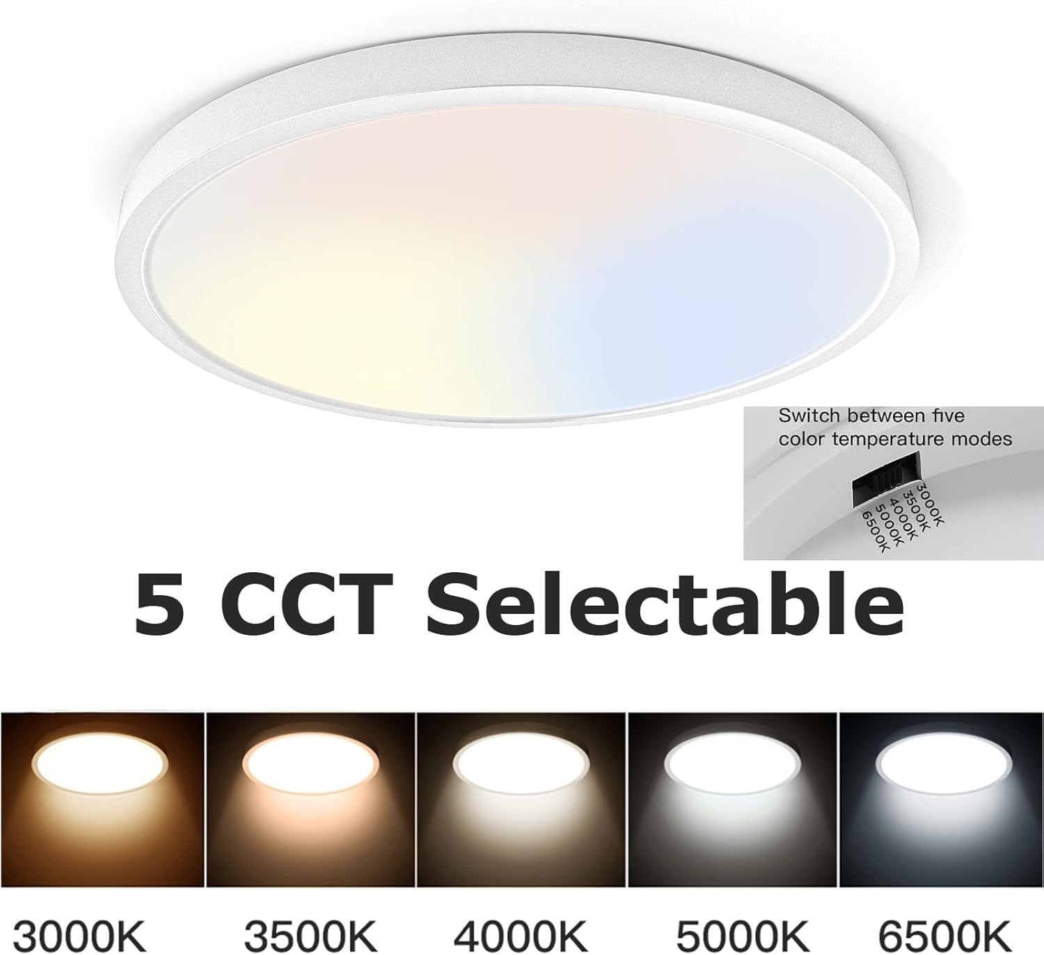 TALOYA 2 Pack 12 Inch LED Flush Mount Ceiling Light 12Inch-2pack, White