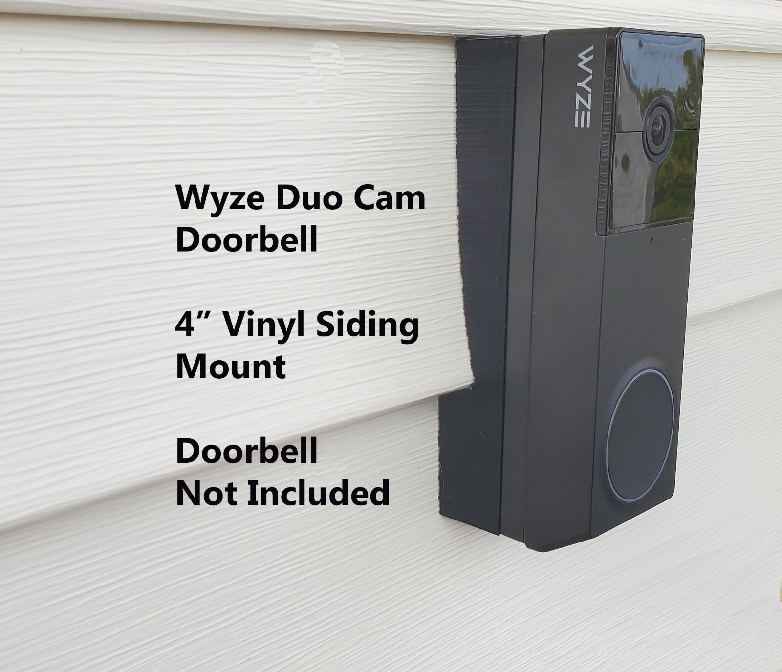 Wyze Duo Cam Doorbell 4 inch Vinyl Siding Mounting Bracket Wedge UV Resistant