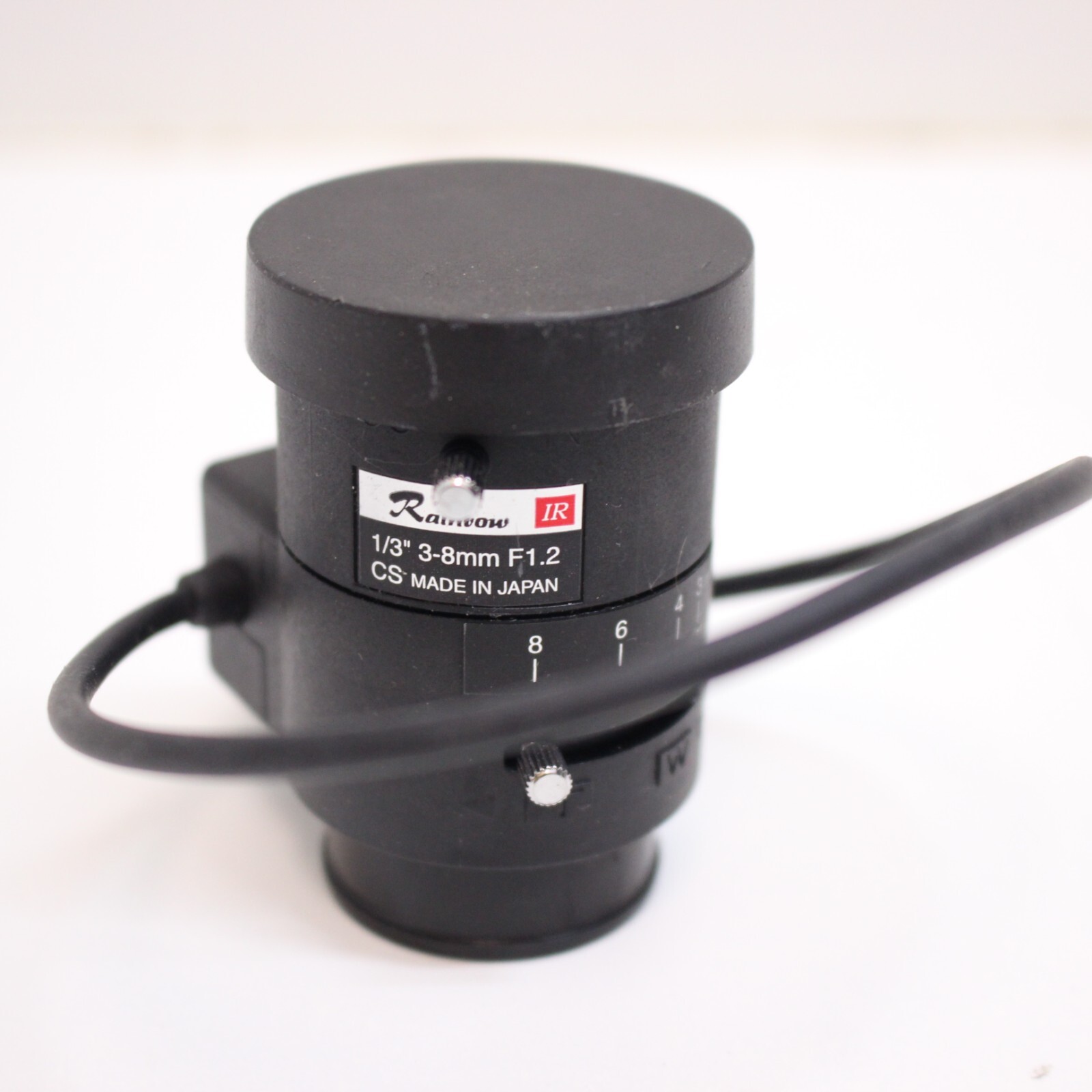 Rainbow CCTV LENS 3-8mm CS Mount F1.2 Made in Japan Open Box. W/ both caps