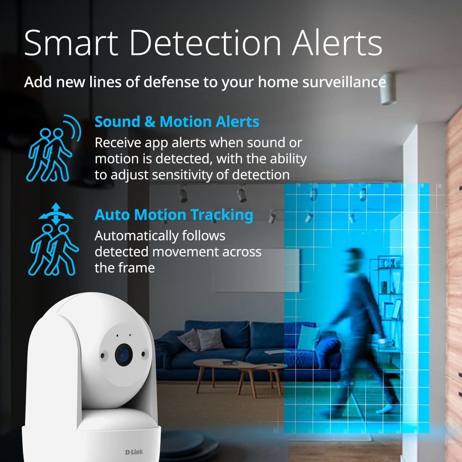 D-Link Indoor Pan & Tilt Wi-Fi Camera w/ 360 Degree View, Full 2K 1296p Resol…