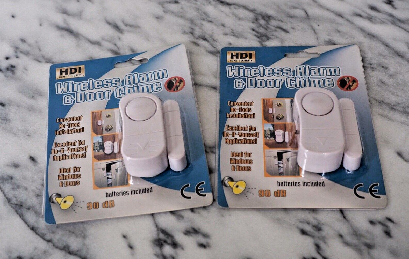 HDI Home Security Wireless Alarm Door Chime Battery Operated Set of 2 New in Pac
