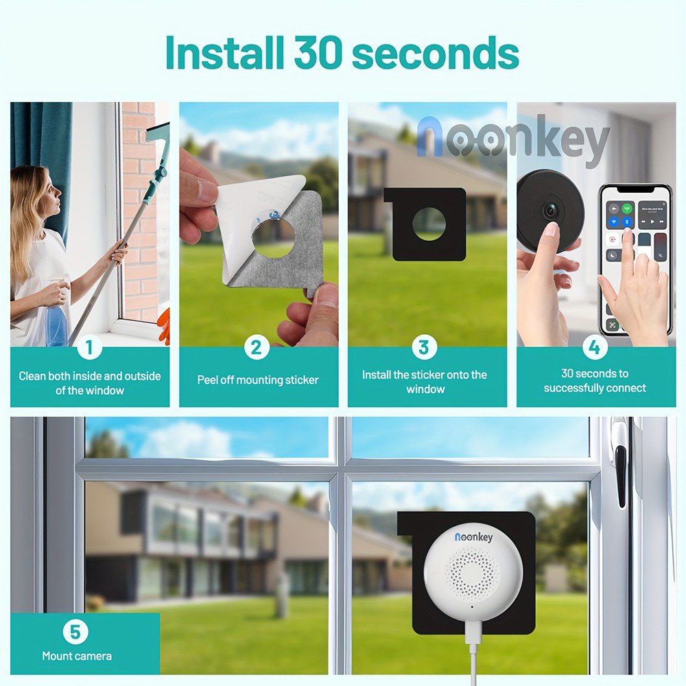 Premium Reliable AI Motion Detection Window Camera fits Pet Owners,Home Security
