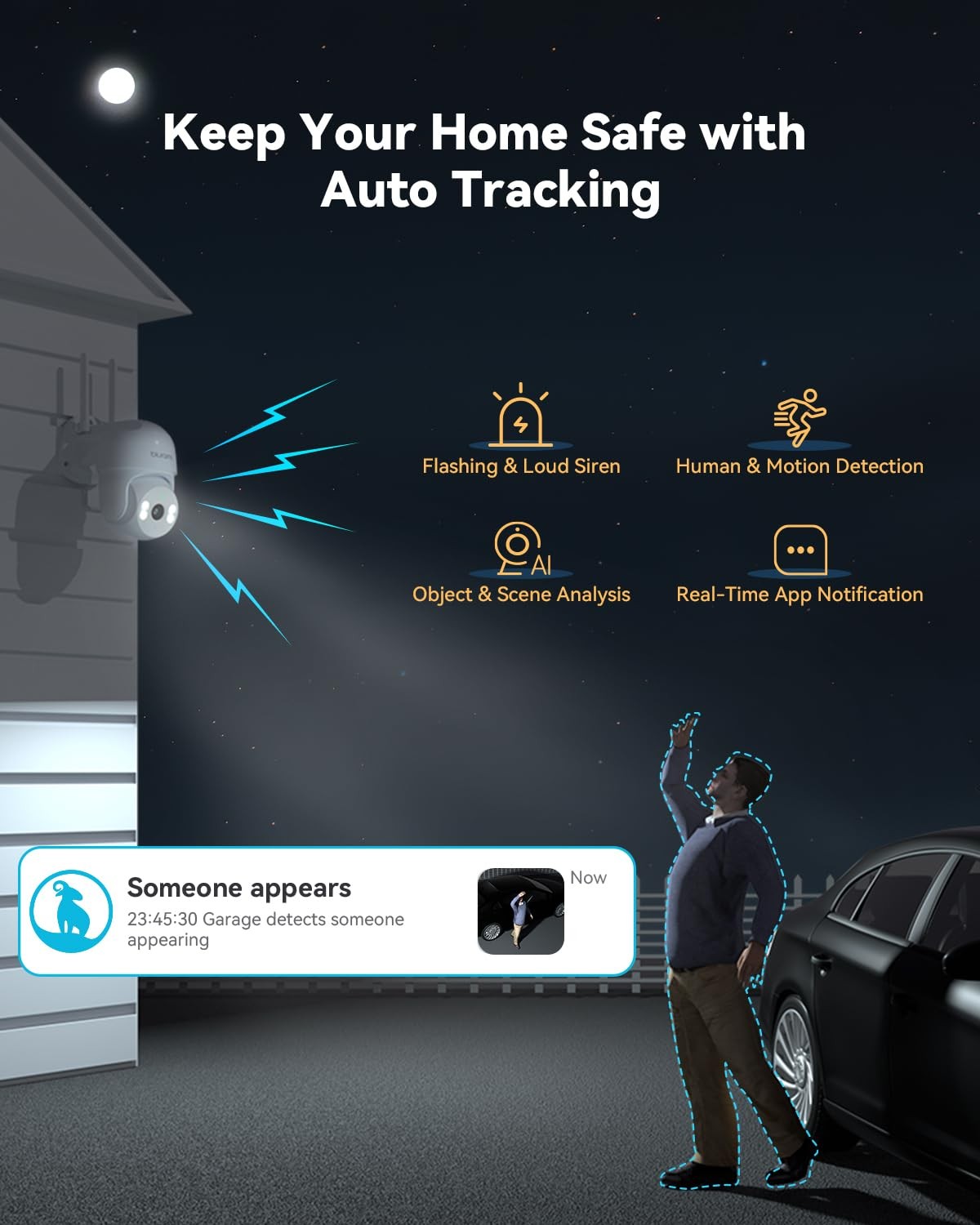 2k Security Camera Outdoor 360ฐ Ptz Cameras For Home Security Outside With Motio