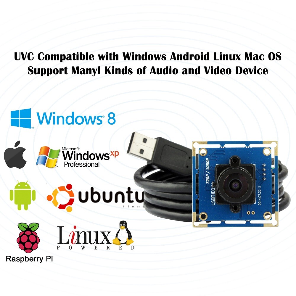 ELP 2MP USB Camera Module 1920×1080 Webcam OmniVision 1/3″ CMOS OV2710 HD Camera