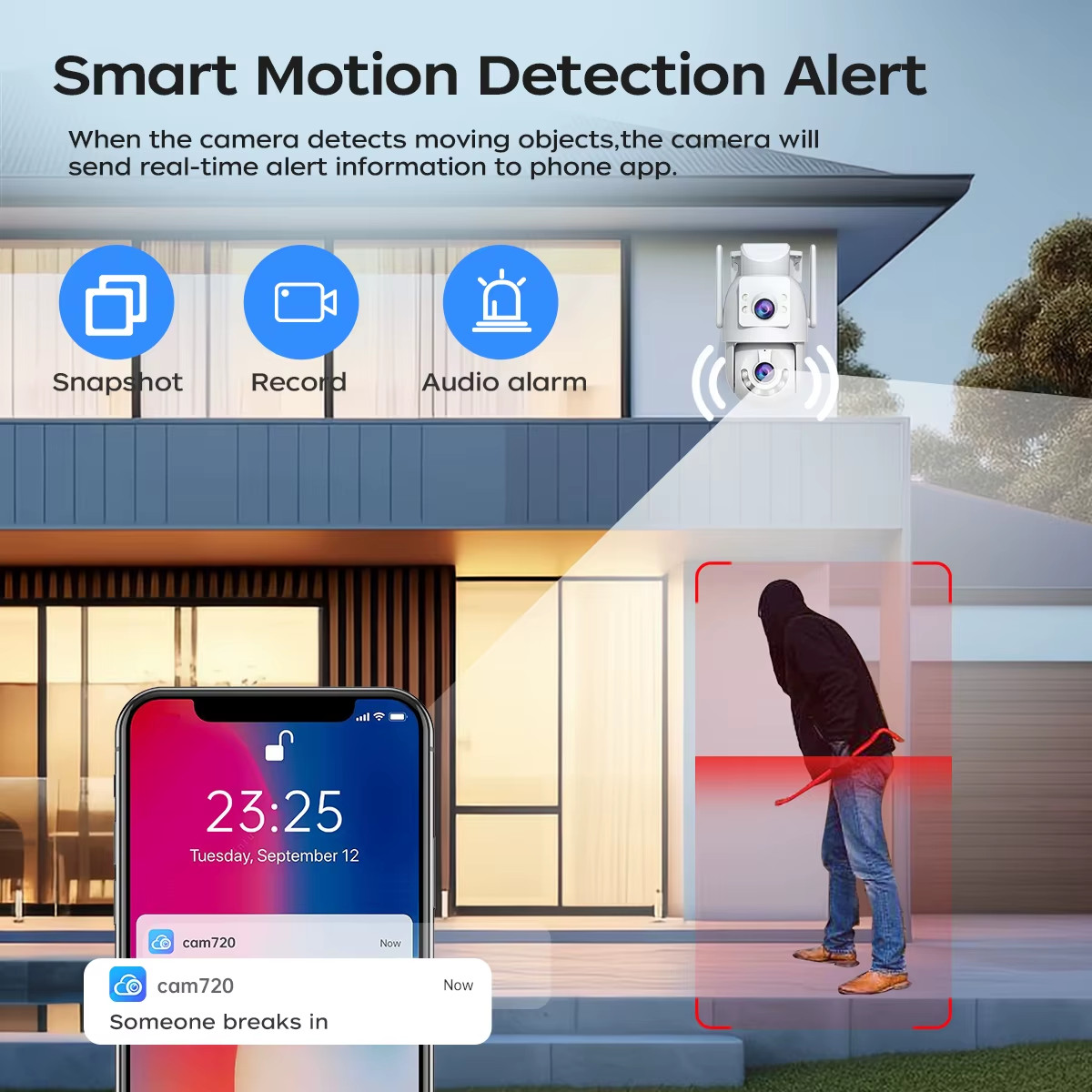 Jooan 4K 8MP HD Wifi PTZ Camera Outdoor 5G Wifi Dual Lens Security IP Cameras 5X