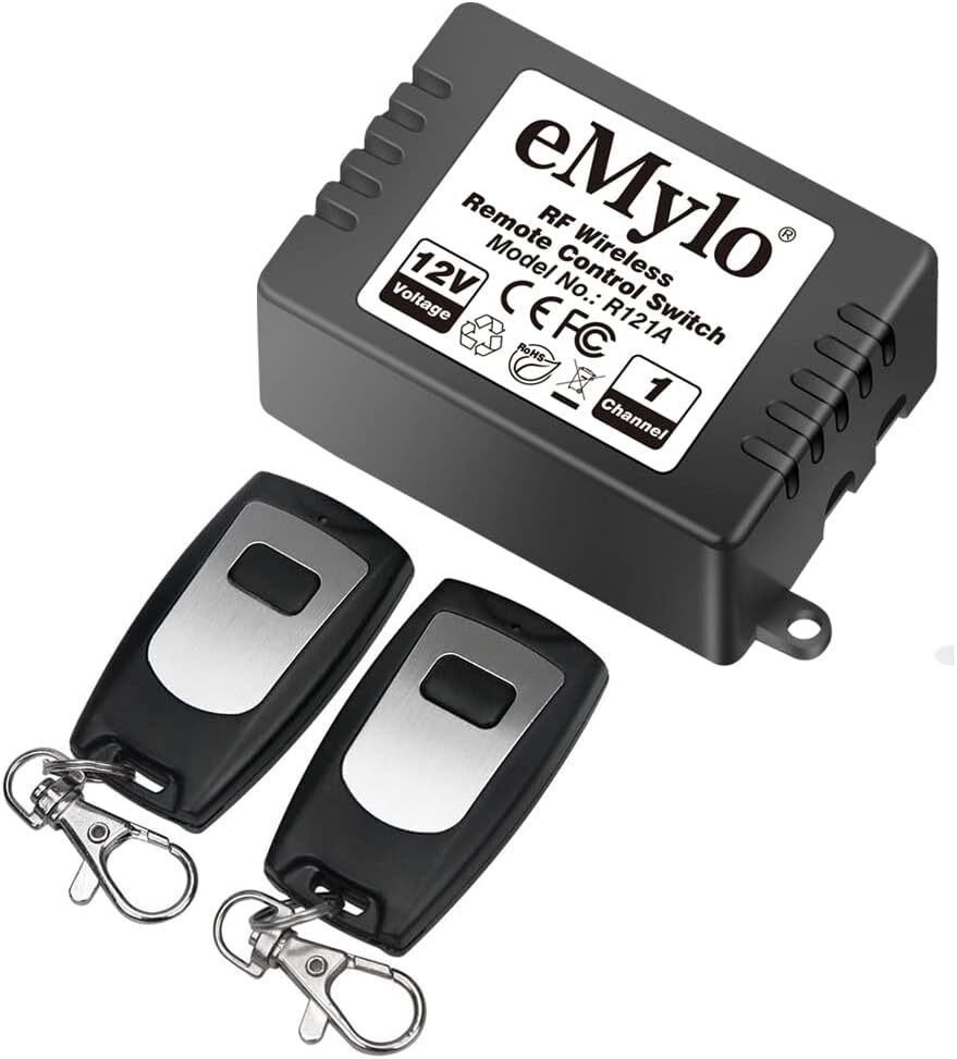 eMylo DC 12V 1 Channel 433Mhz RF Wireless Relay Remote Control Momentary Light