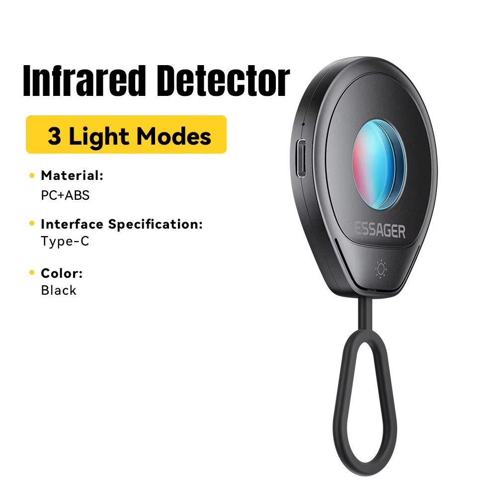 Mini Hidden Camera Detector Portable Anti-Spy Infrared Lens Finder Anti-Peeping