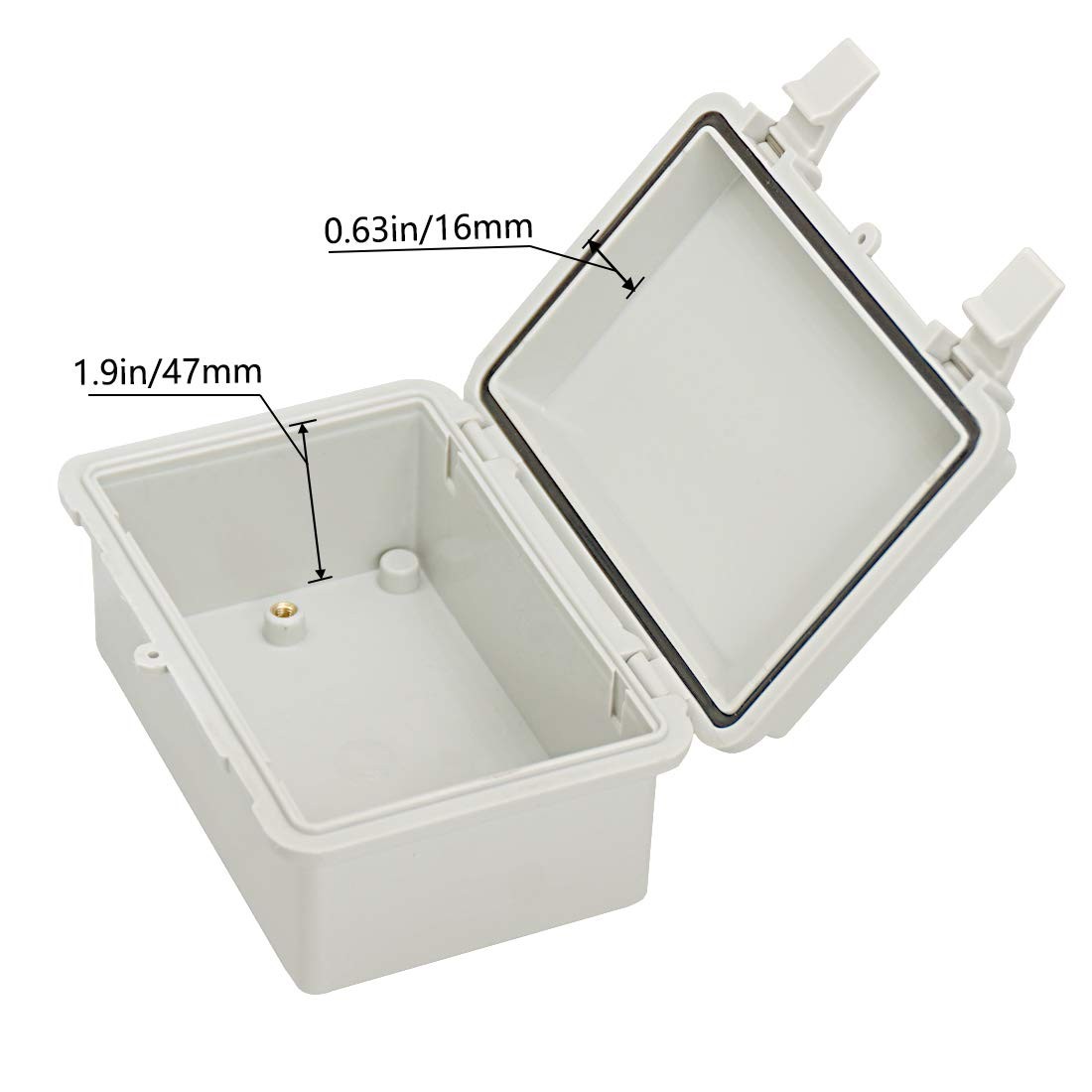 Zulkit IP65 Waterproof ABS Plastic Electrical Box – 5.9″ x 3.9″ x 2.8″, Grey
