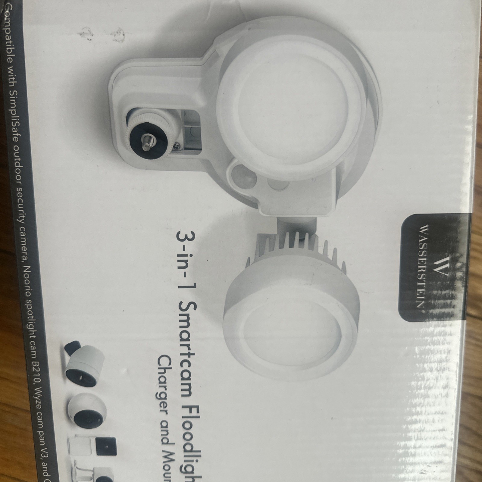 Wasserstein 3-in-1 Floodlight Charger Mount for Wyze & Noorio Cameras – White